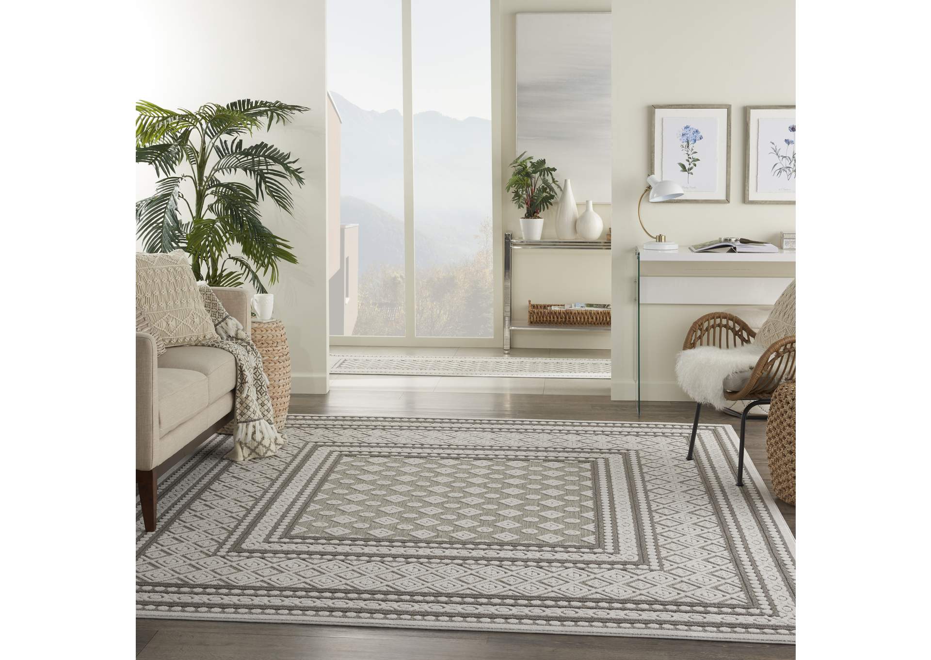 Nourison Key Largo 8'x10' Light Grey Area Rug,Nourison