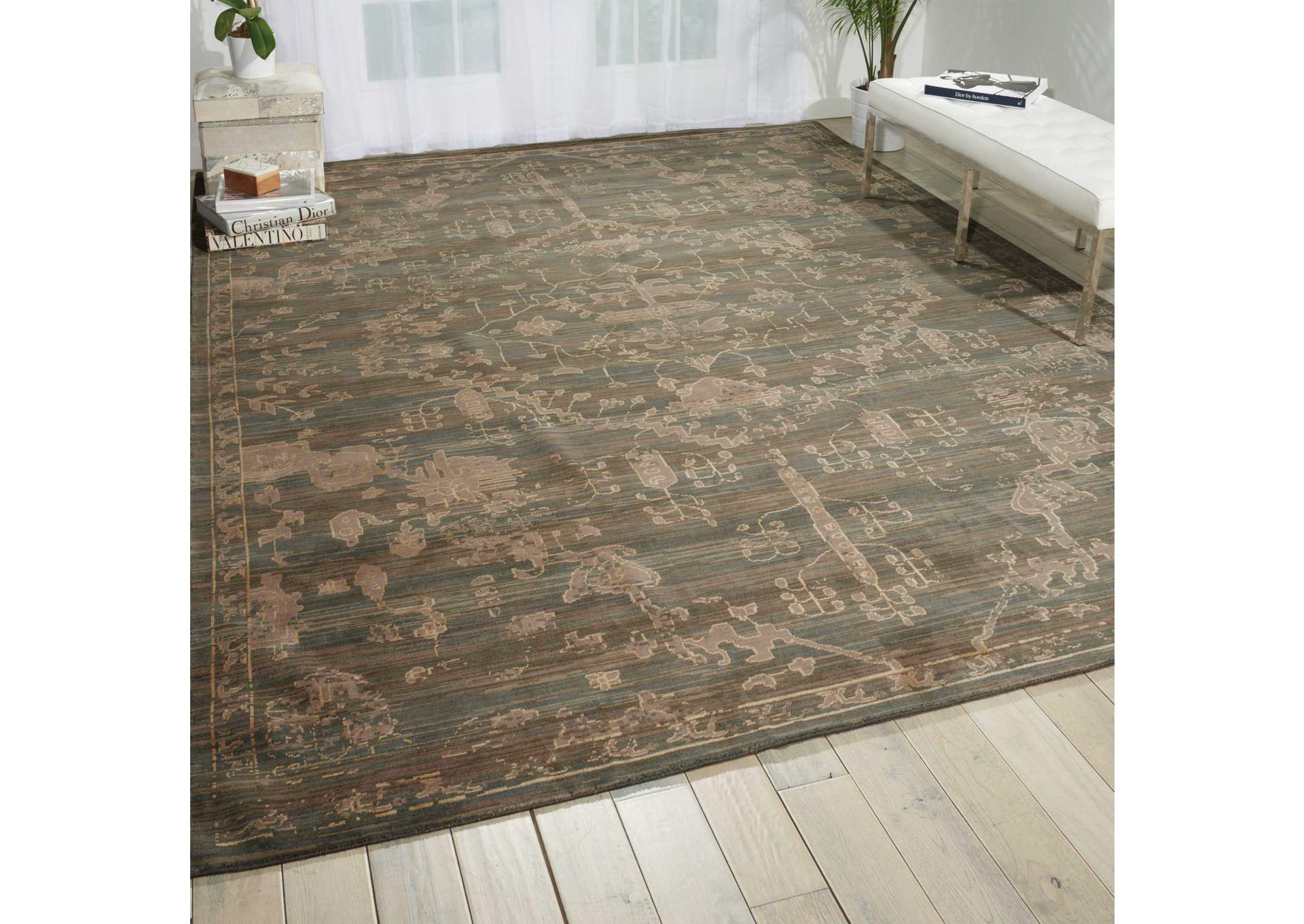 Nourison Silk Elements SKE30 Blue 5'x8' Area Rug,Nourison
