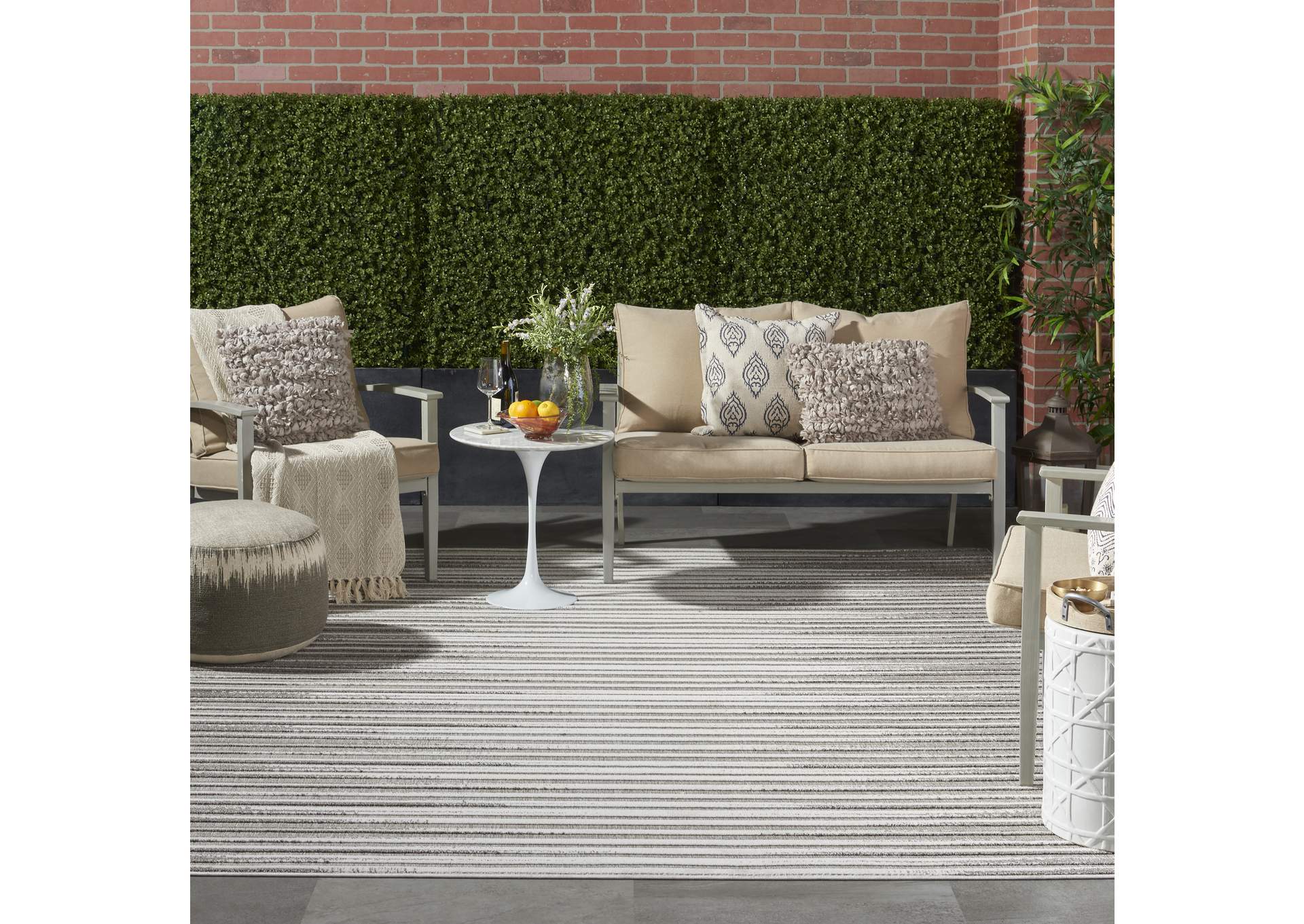 Nourison Key Largo 9'x12' Light Grey Area Rug,Nourison