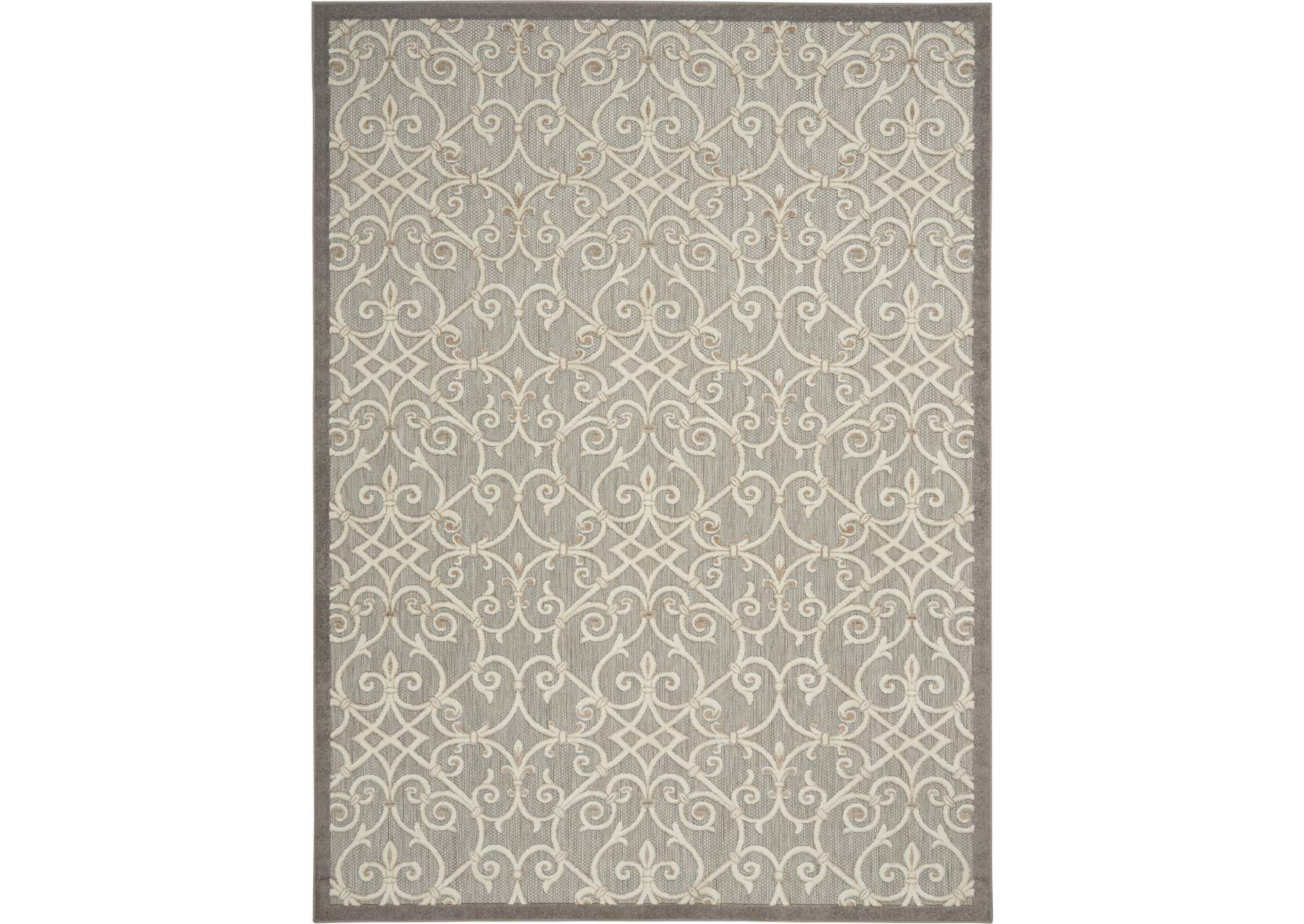 Nourison Aloha 10'x13' Grey Patio Area Rug,Nourison