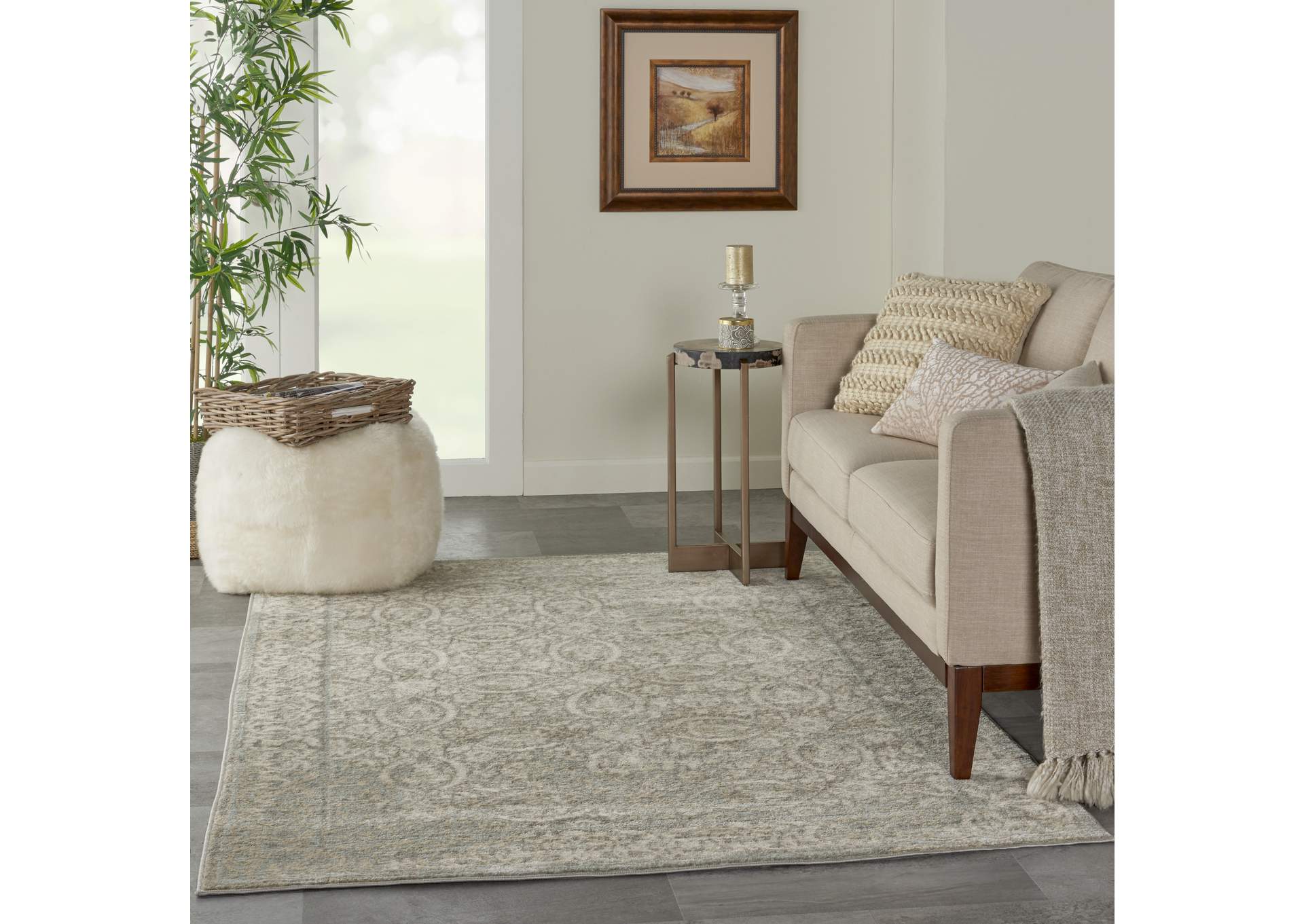 Nourison Euphoria EUP05 Grey 4'x6' Area Rug,Nourison