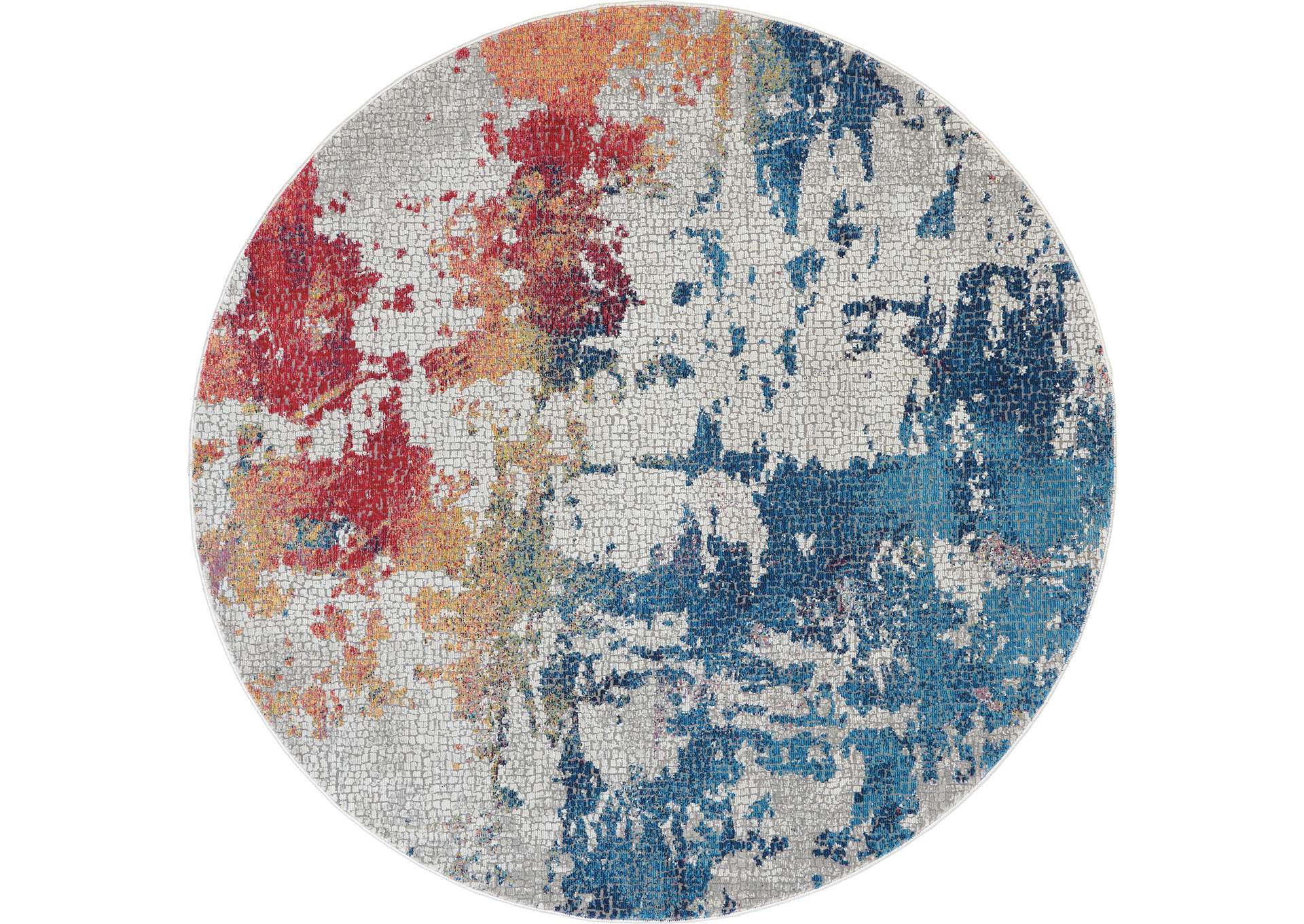 Nourison Ankara Global ANR10 Multicolor 6' Round Abstract Area Rug,Nourison