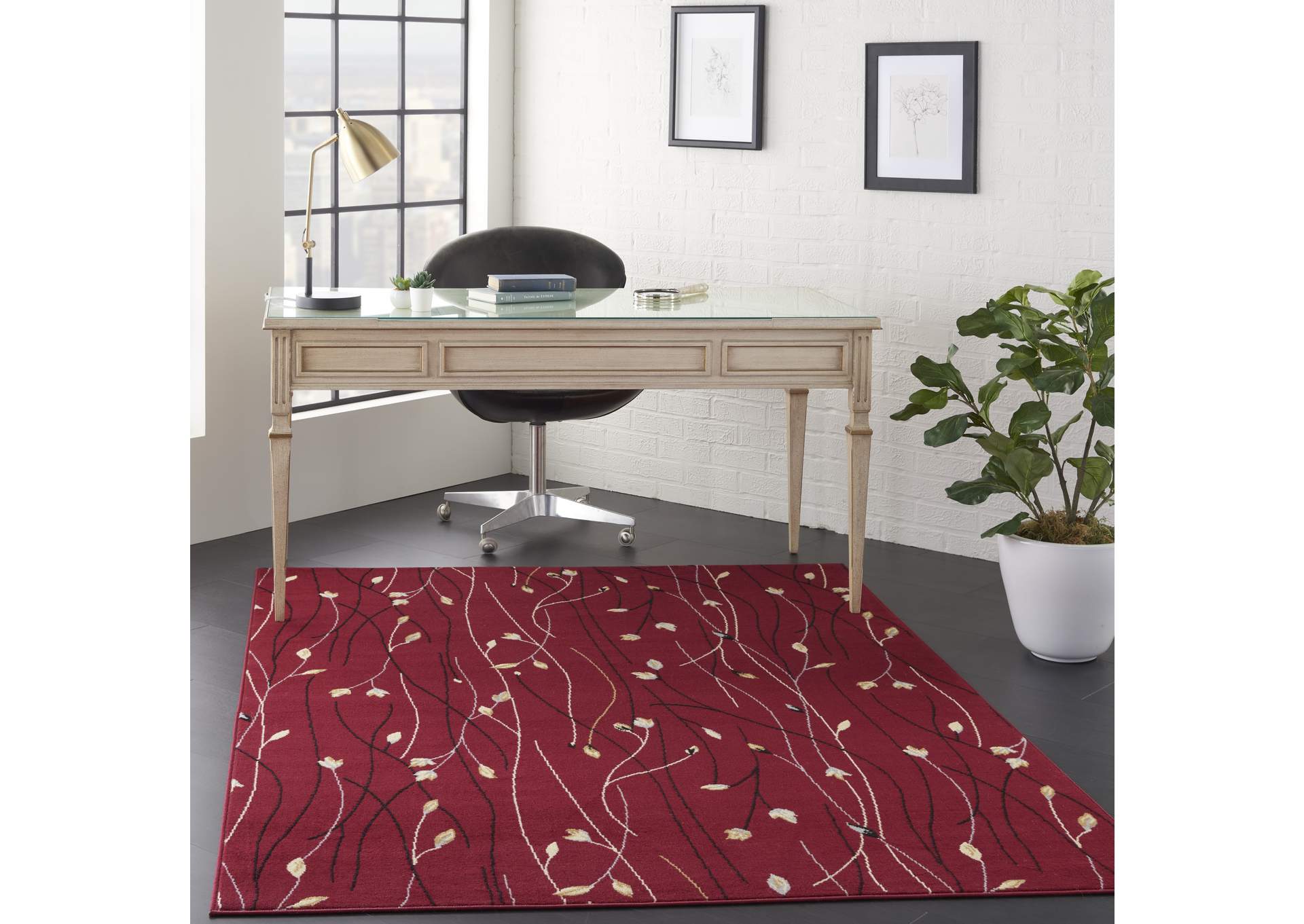 Nourison Grafix GRF15 Red 5'x7' Area Rug,Nourison
