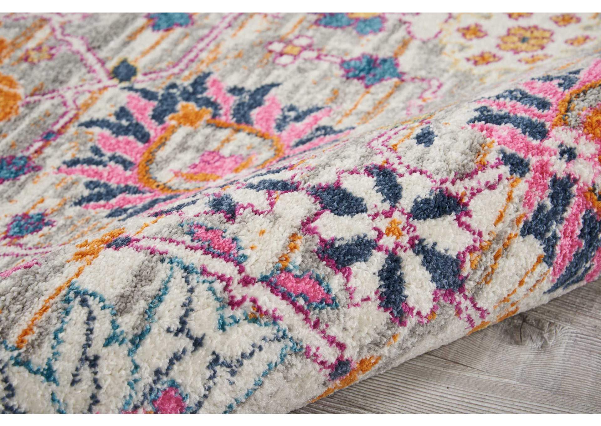 Nourison Passion PSN01 Pink and Grey 8'x10' Large Rug,Nourison