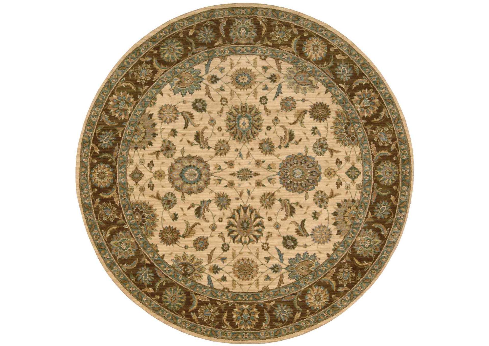 Nourison Living Treasures LI05 Beige 6' Round Area Rug,Nourison