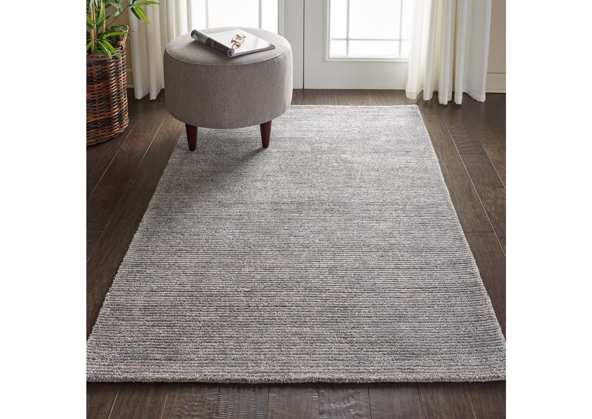 Nourison Weston WES01 Grey 4'x6' Contemporary Area Rug,Nourison