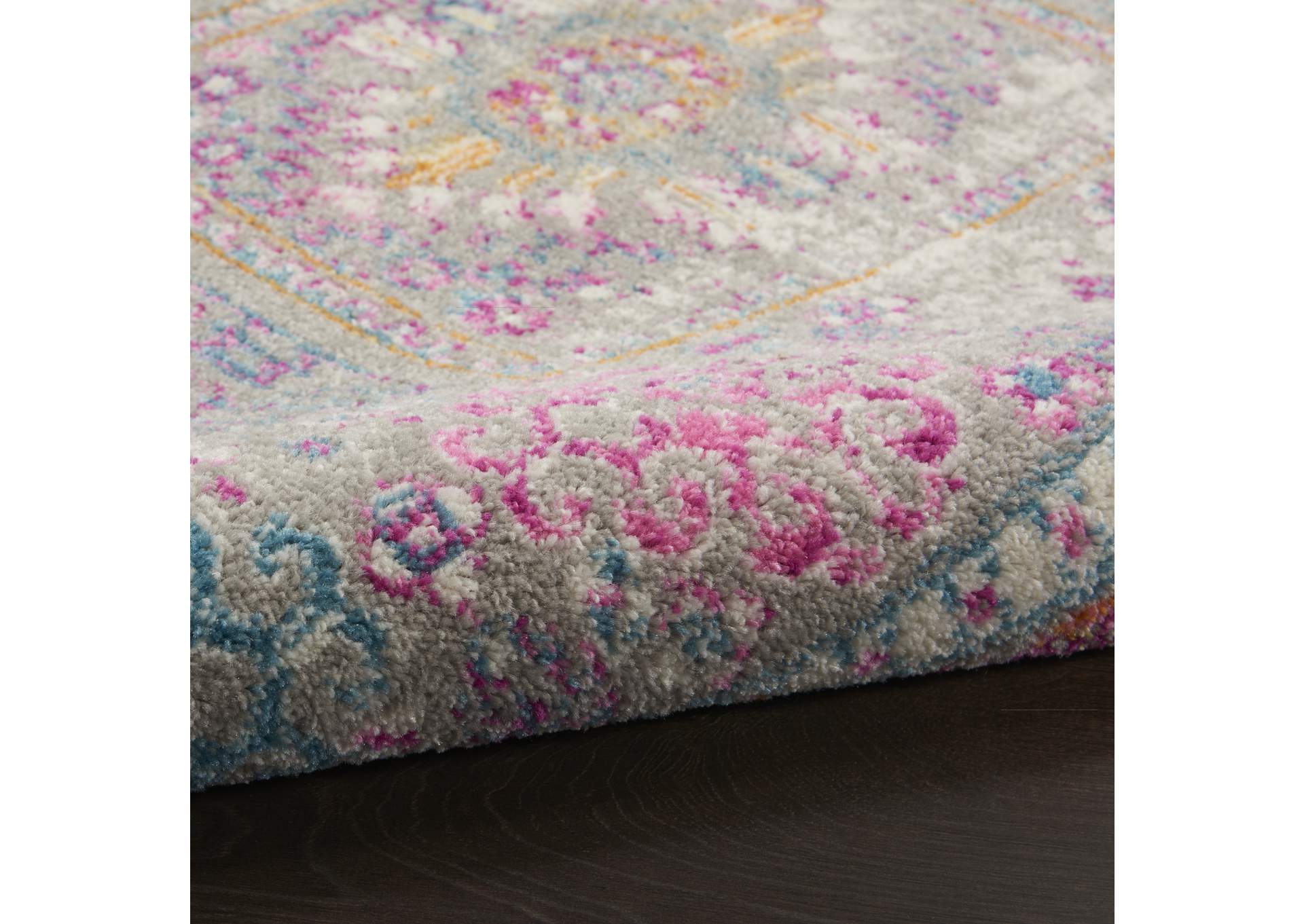 Nourison Passion 8' Round Grey Multicolor Area Rug,Nourison