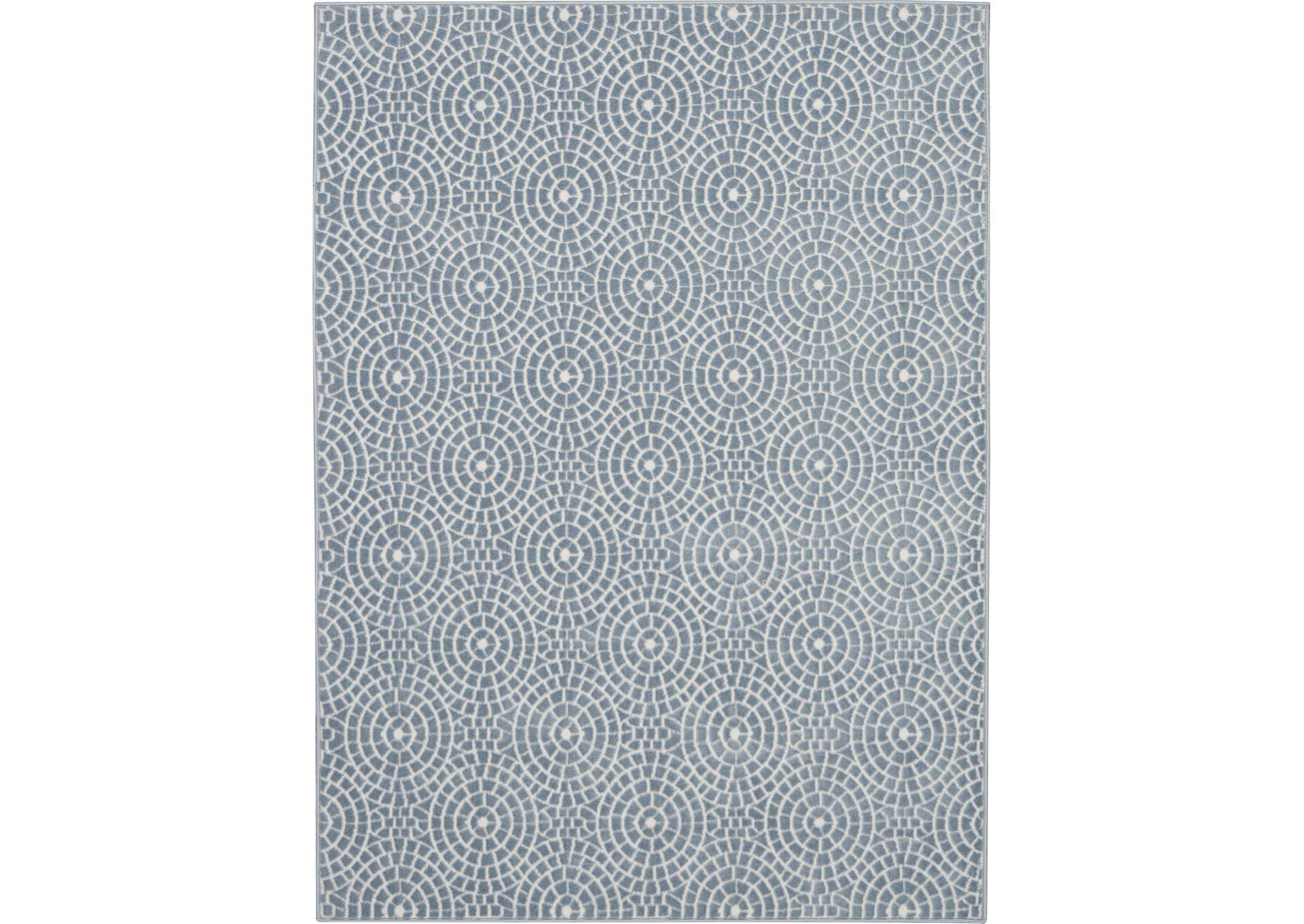 Nourison Urban Chic URC04 Blue 4'x6' Mid-century Area Rug,Nourison