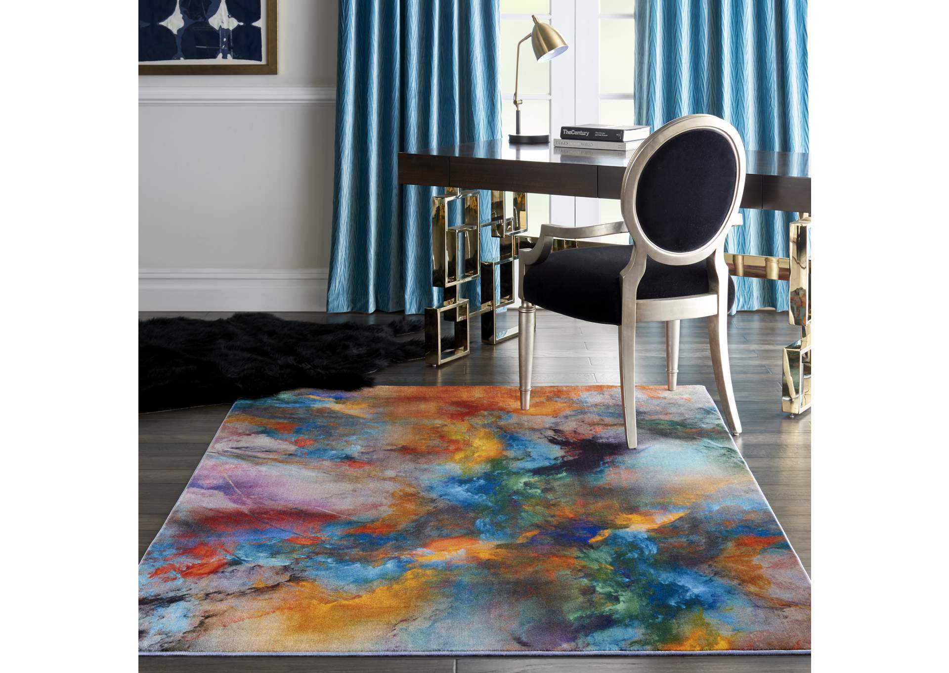 Nourison Le Reve LER03 Multicolor 5'x7' PhotoReal Area Rug,Nourison