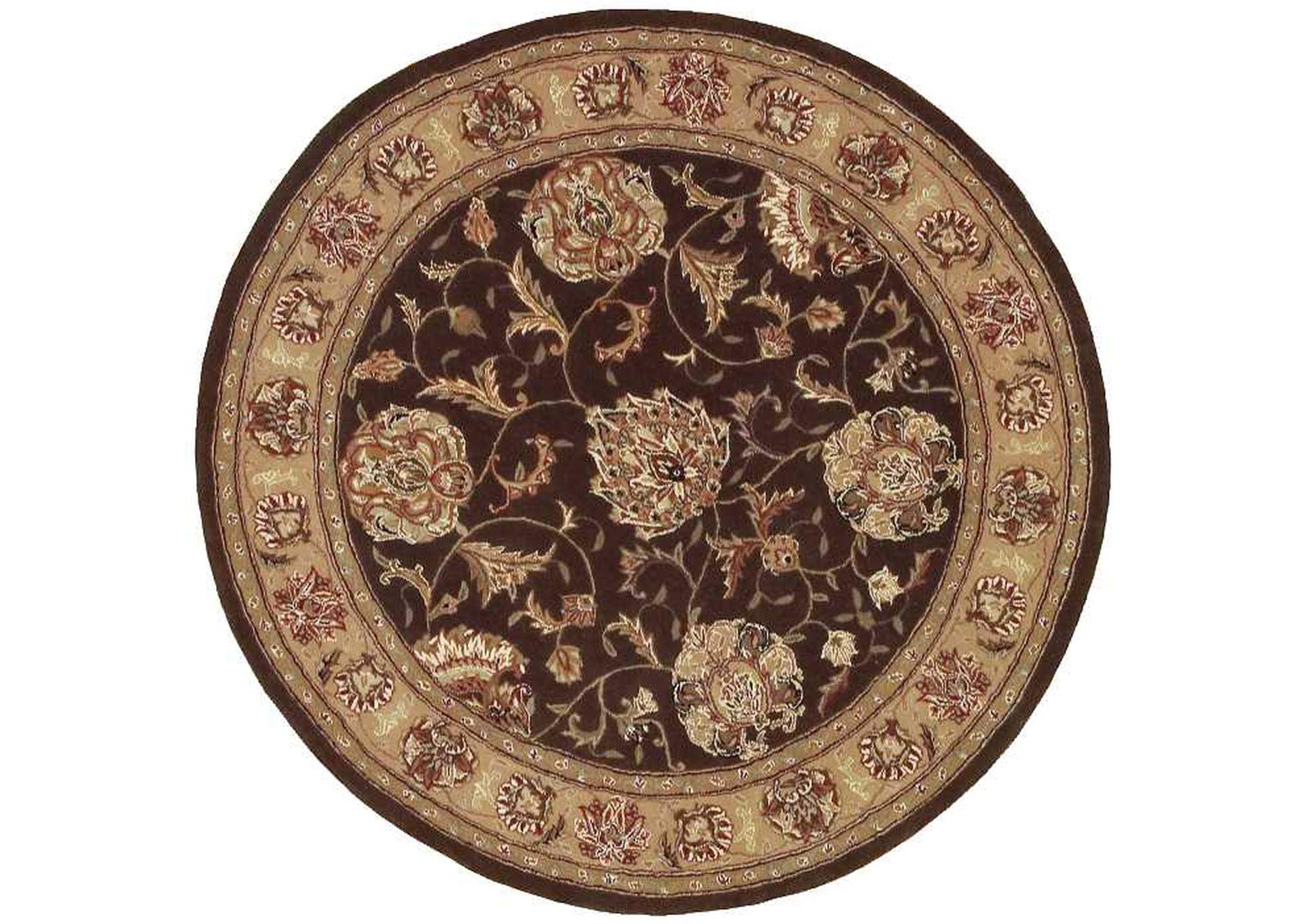 Nourison 2000 2206 Brown 4' Round Area Rug,Nourison