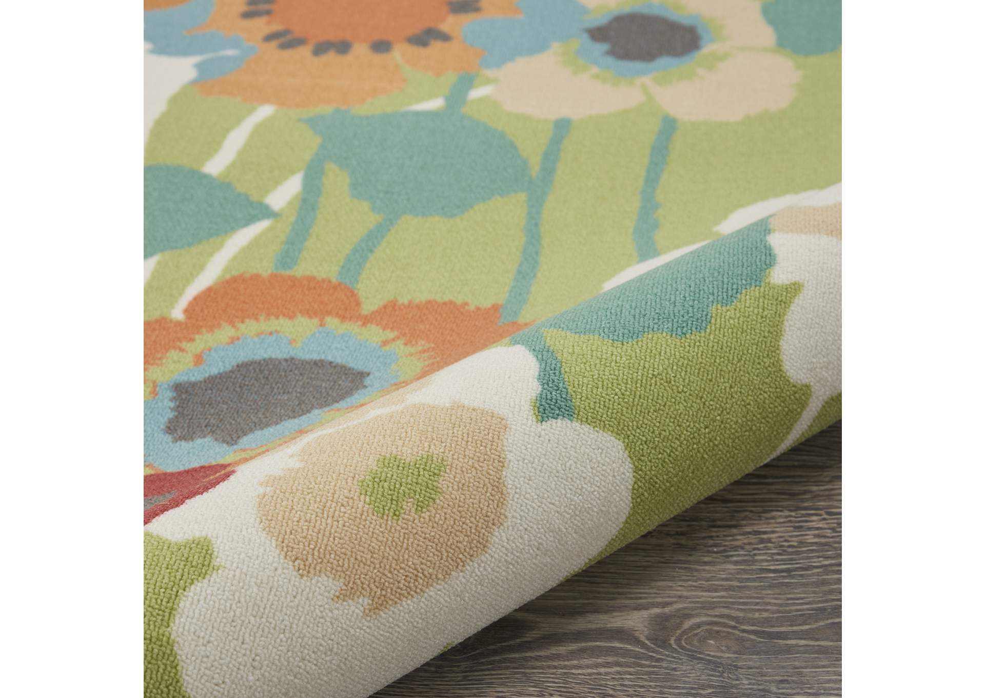Waverly Sun N Shade SND27 Green 4'x6' Area Rug,Nourison