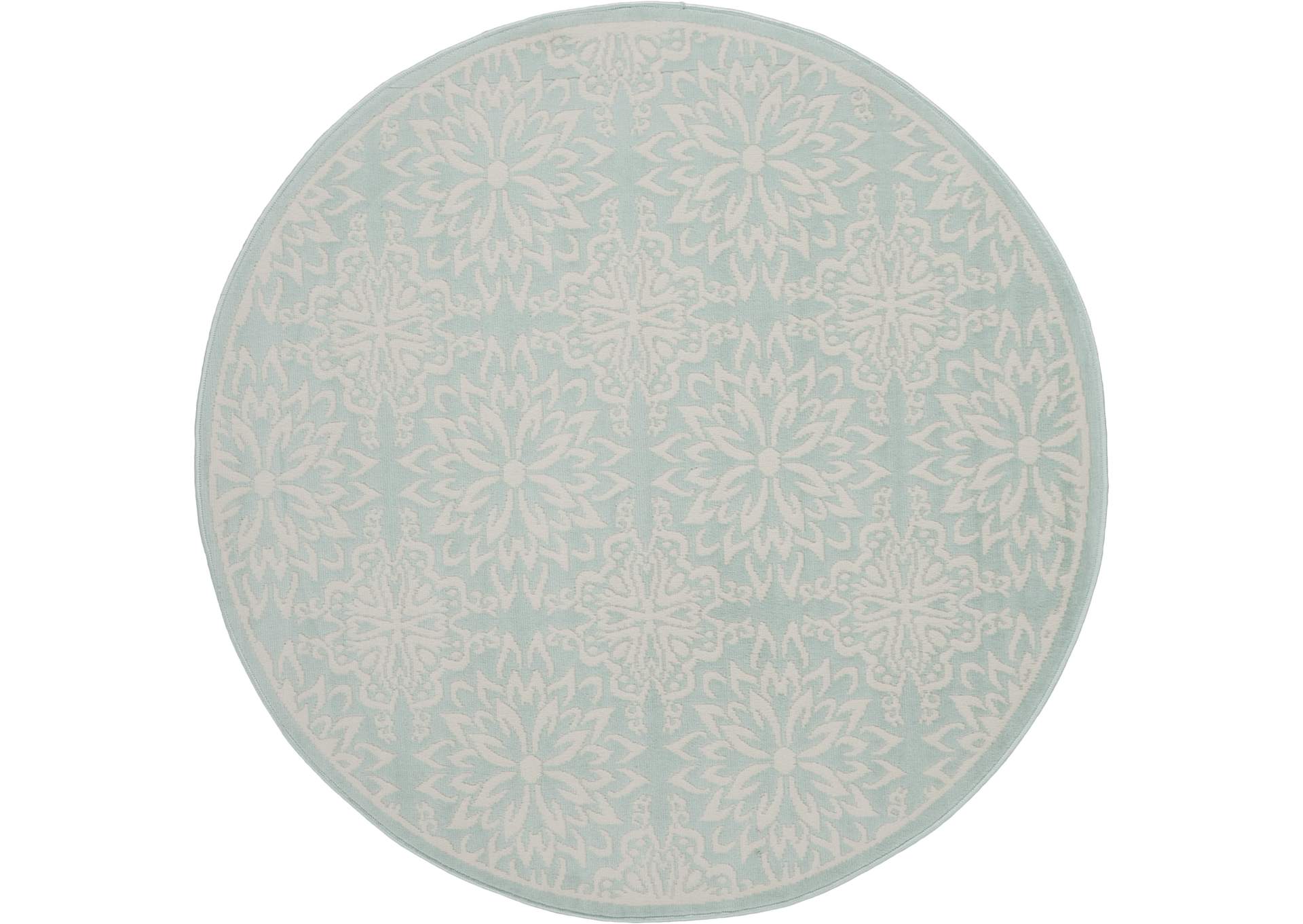 Nourison Jubilant JUB06 Aqua 5' Round Beach Area Rug,Nourison