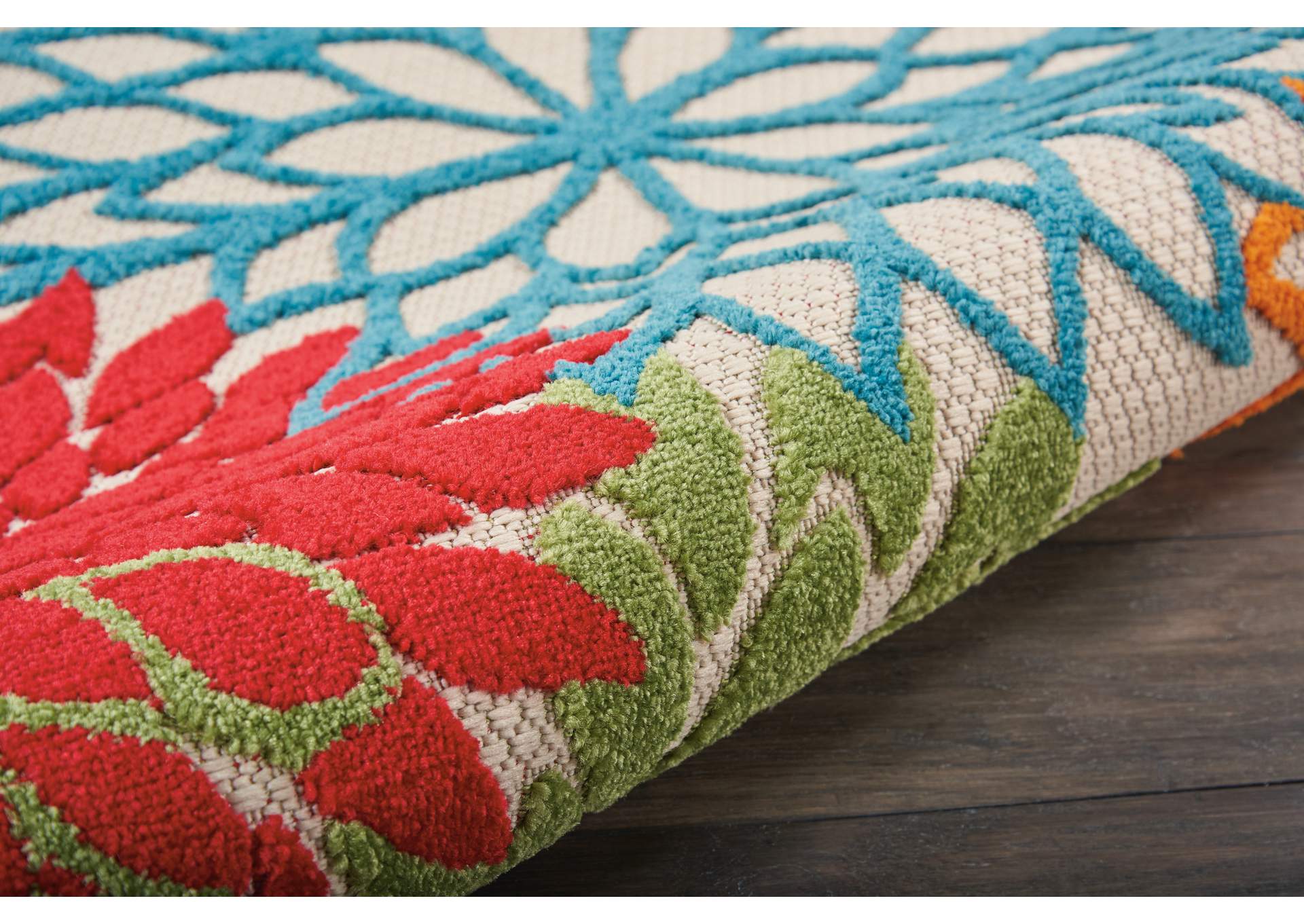 Nourison Aloha ALH05 Green 5' Round Indoor-outdoor Area Rug,Nourison