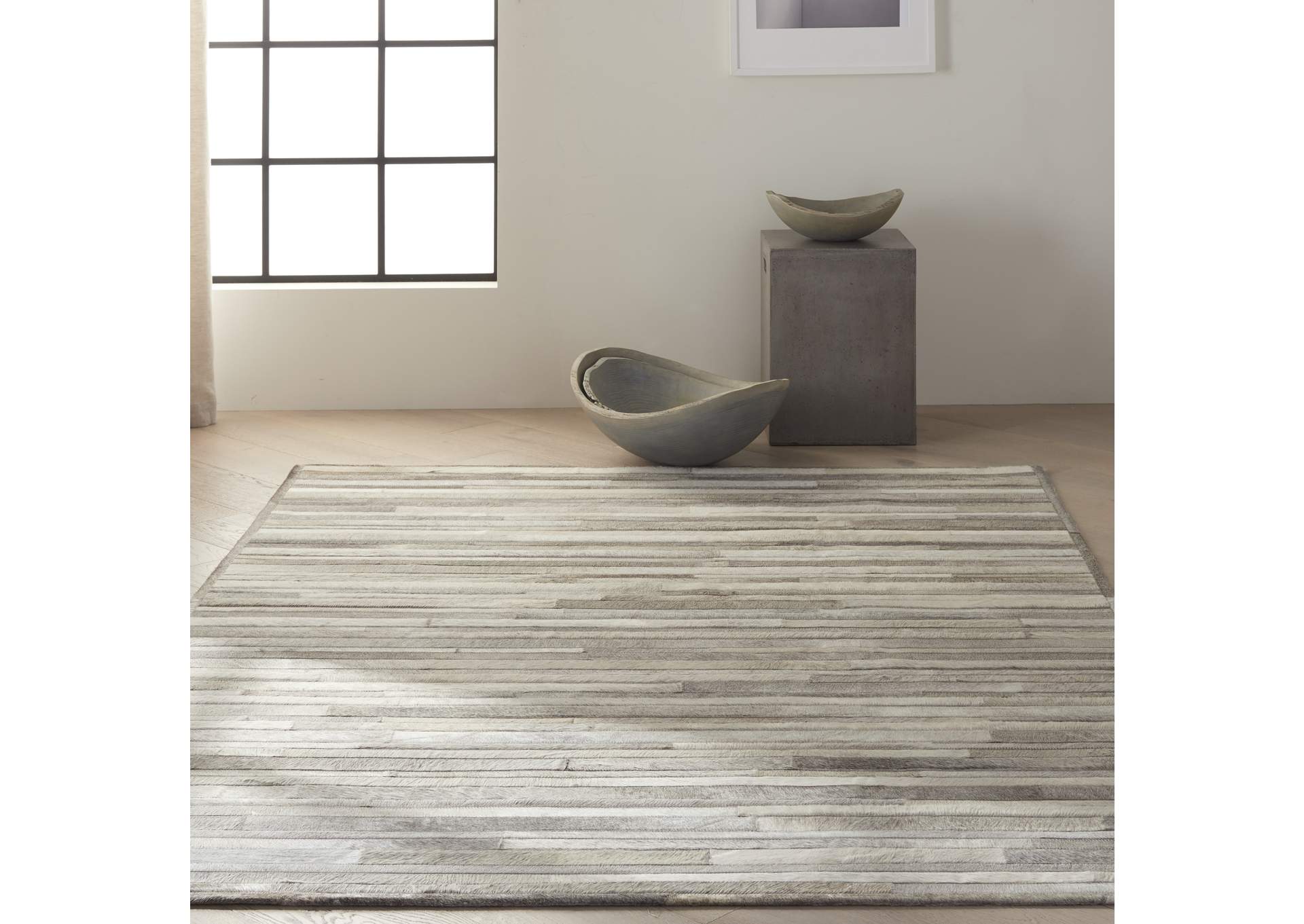 Calvin Klein Home Prairie PRA1 Silver 6'x8' Area Rug,Nourison