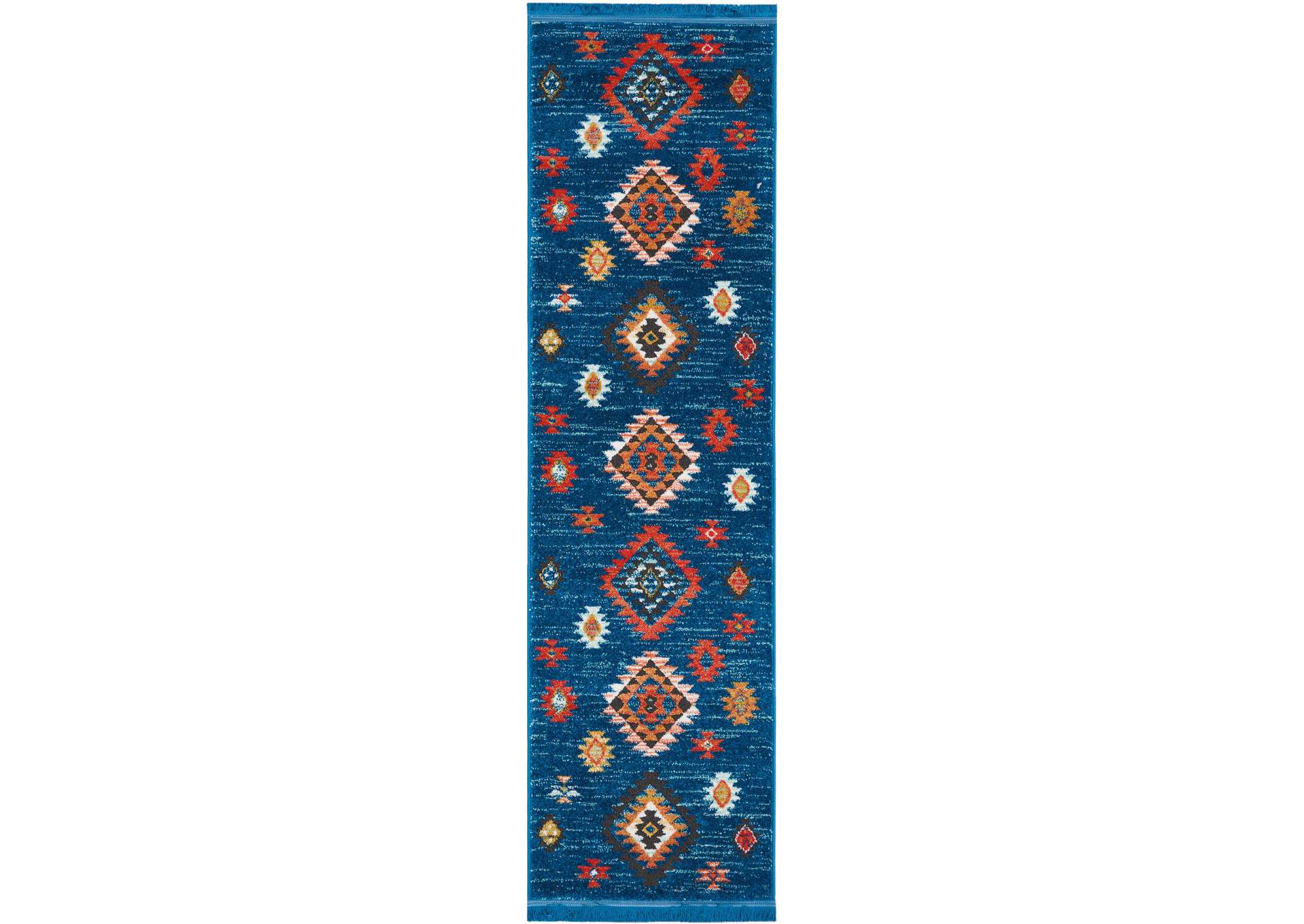 Nourison South Western NAV07 Blue 8' Runner Hallway Rug,Nourison