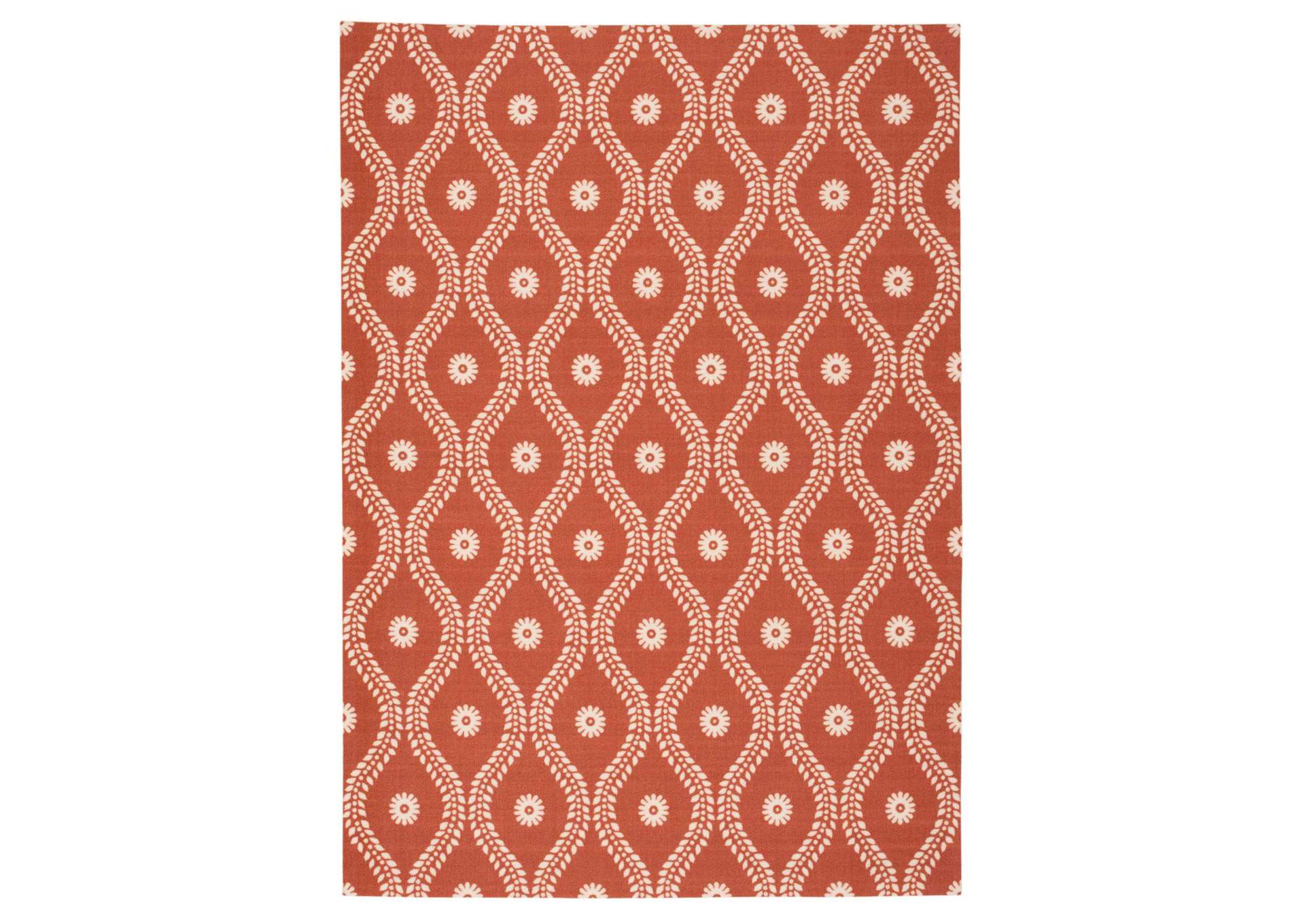 Nourison Home & Garden RS085 Red and Brown 10'x14' Rug,Nourison
