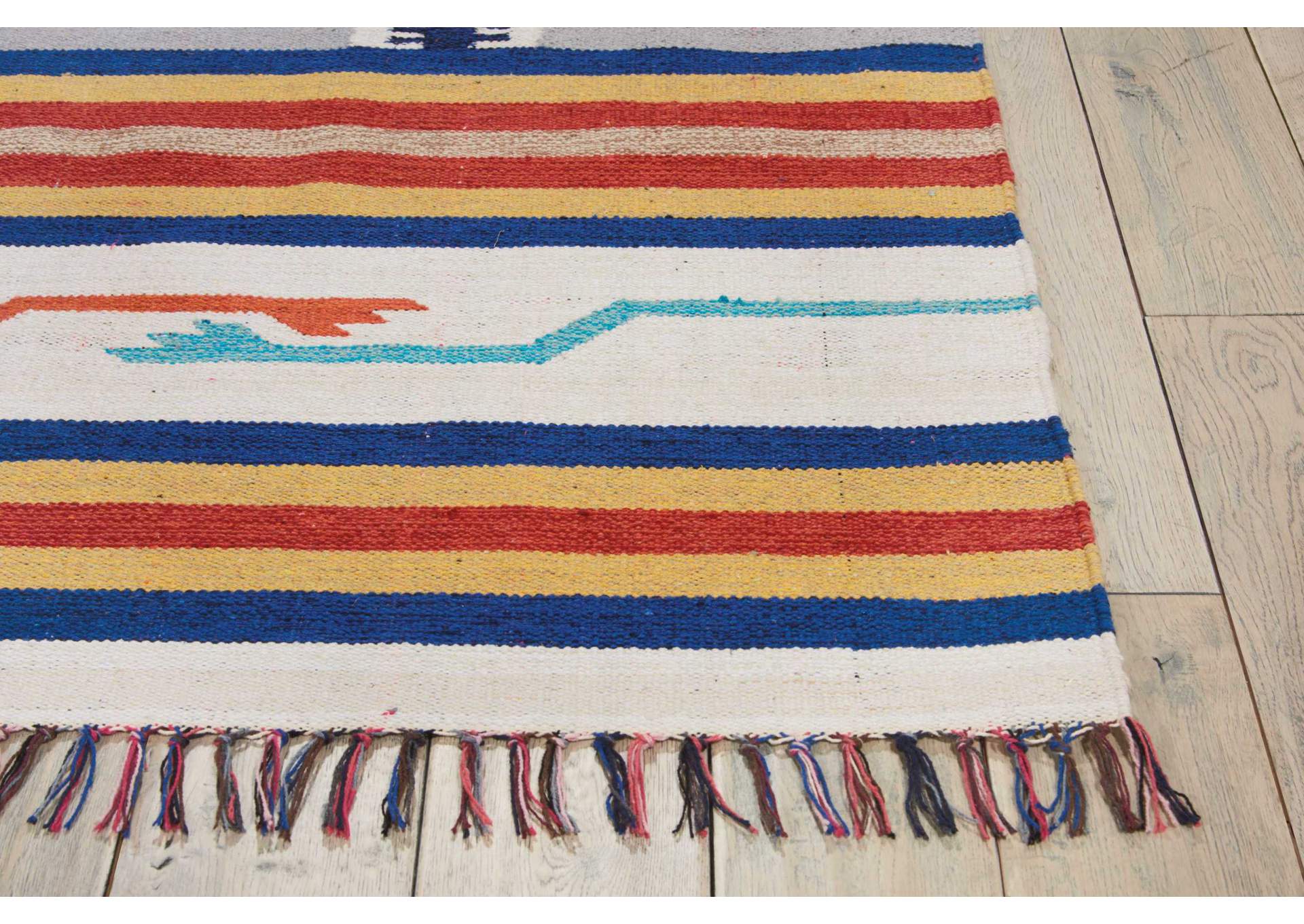 Nourison Baja BAJ01 White Multicolor 4'x6' Southwestern Area Rug,Nourison