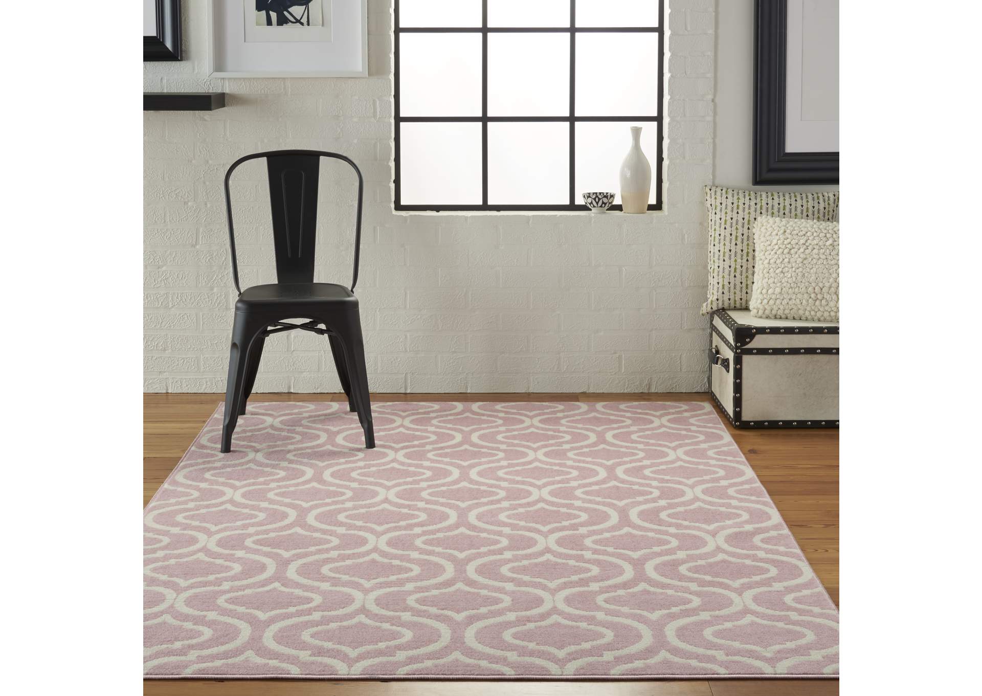 Nourison Jubilant JUB19 Pink 4'x6' Moroccan Area Rug,Nourison