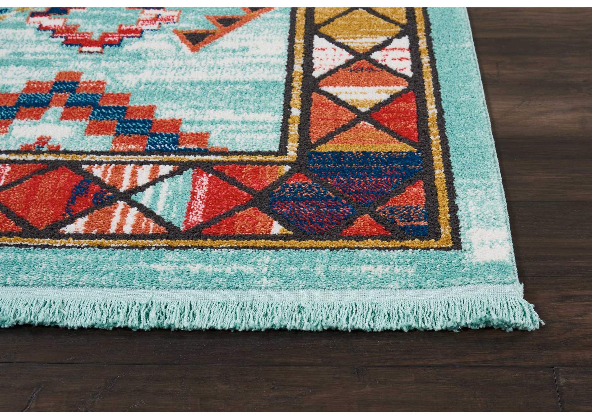 Nourison South Western NAV02 Blue Multicolor 8'x11' Oversized Rug,Nourison