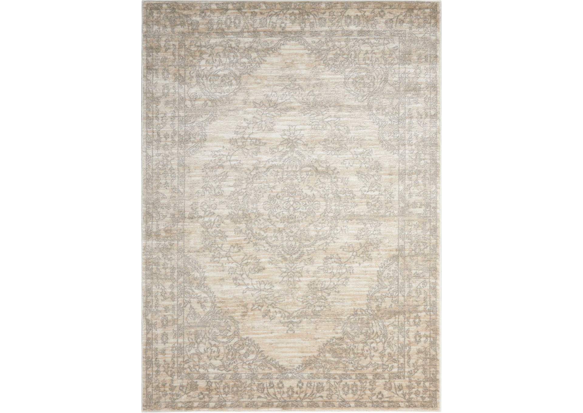 Nourison Euphoria EUP04 White and Beige 5'x7' Area Rug,Nourison