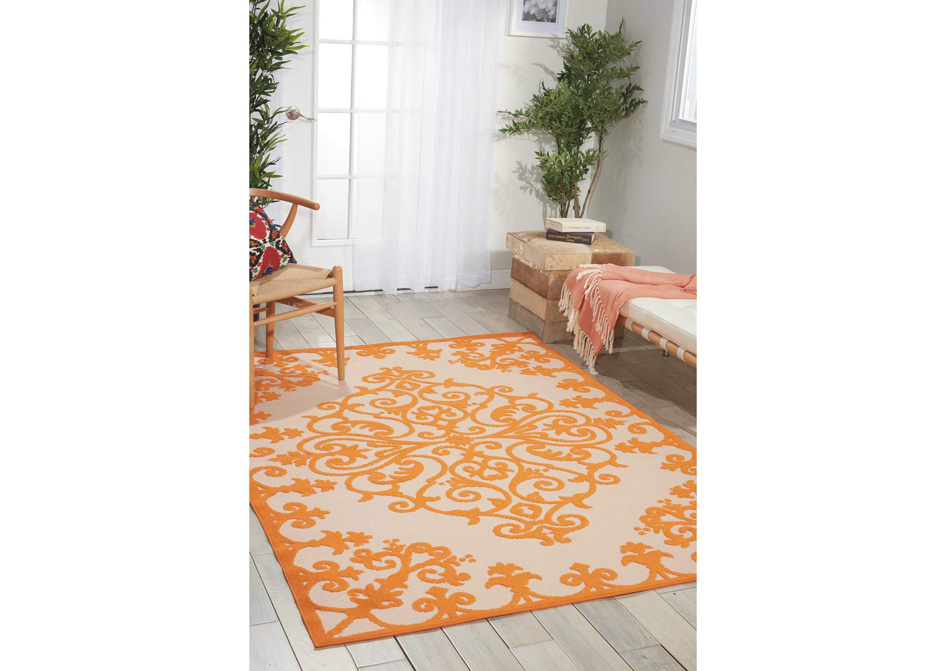Nourison Aloha ALH12 Orange 4'x6' Indoor-outdoor Area Rug,Nourison