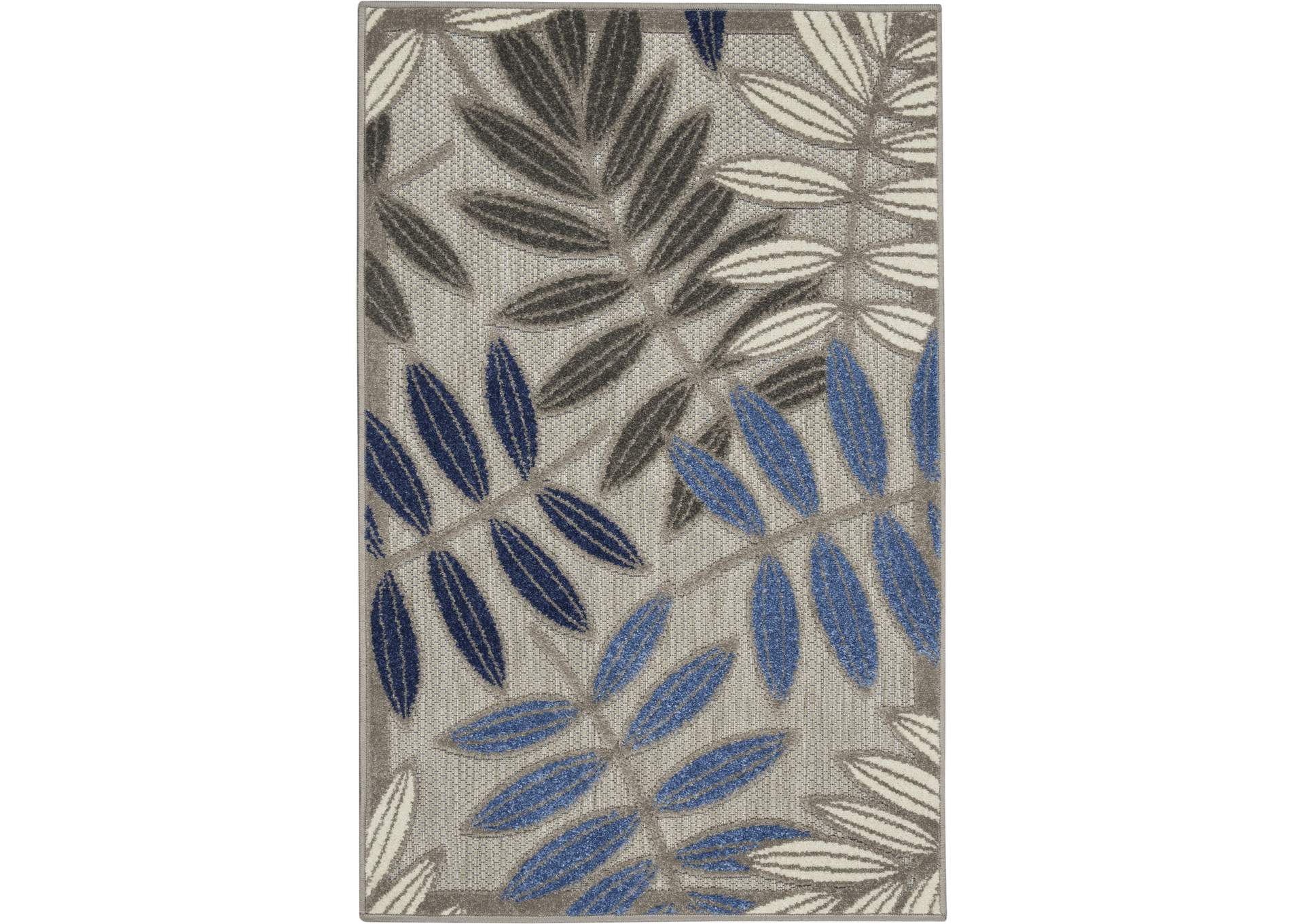 Nourison Aloha 3'x4' Blue Patio Area Rug,Nourison