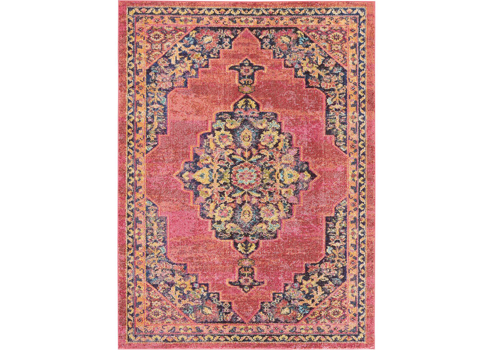 Nourison Passionate PST01 Pink Multicolor 5'x7' Boho Area Rug,Nourison