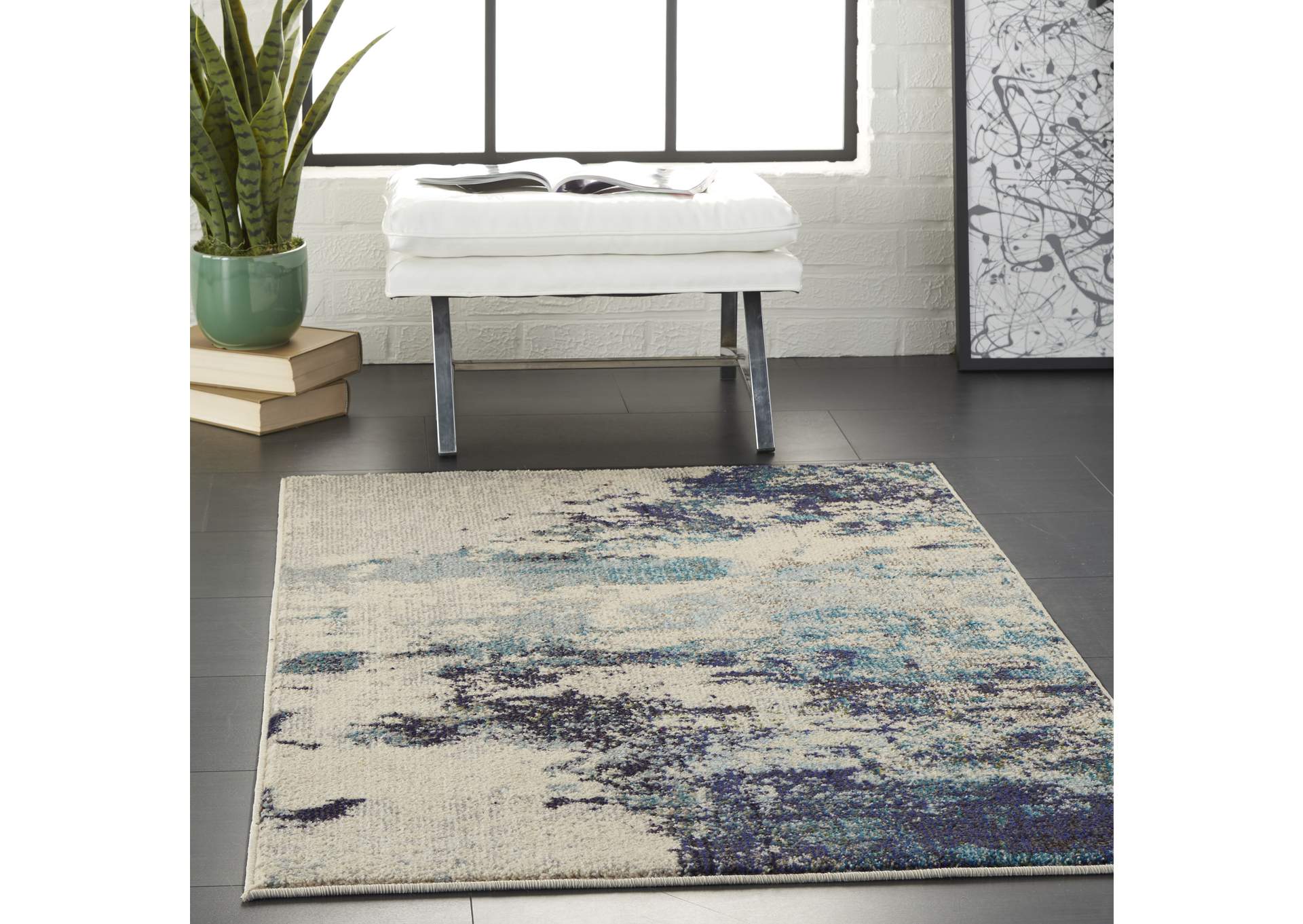 Nourison Celestial CES02 IVTBL 3'x5' Abstract Area Rug,Nourison