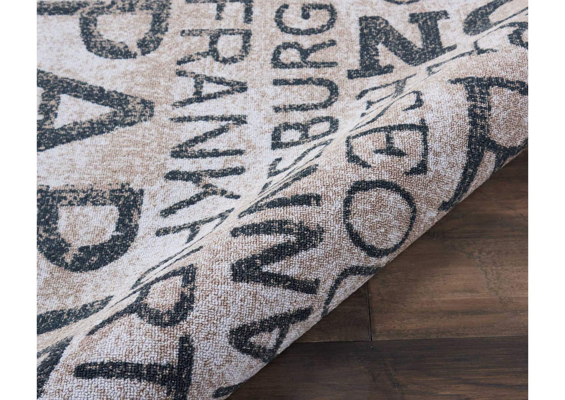 Waverly Sun N Shade SND10 Grey 8' Runner Hallway Rug,Nourison