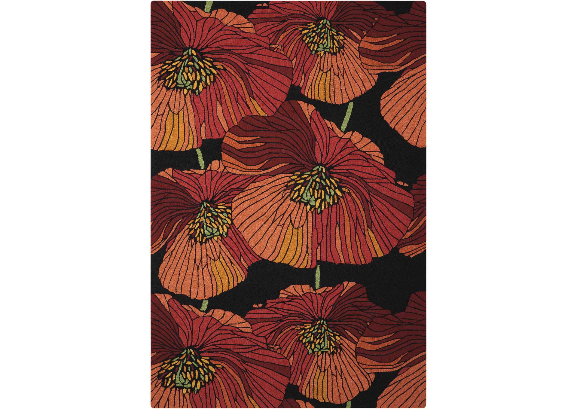 Nourison Fantasy FA24 Black 5'x8' Area Rug,Nourison