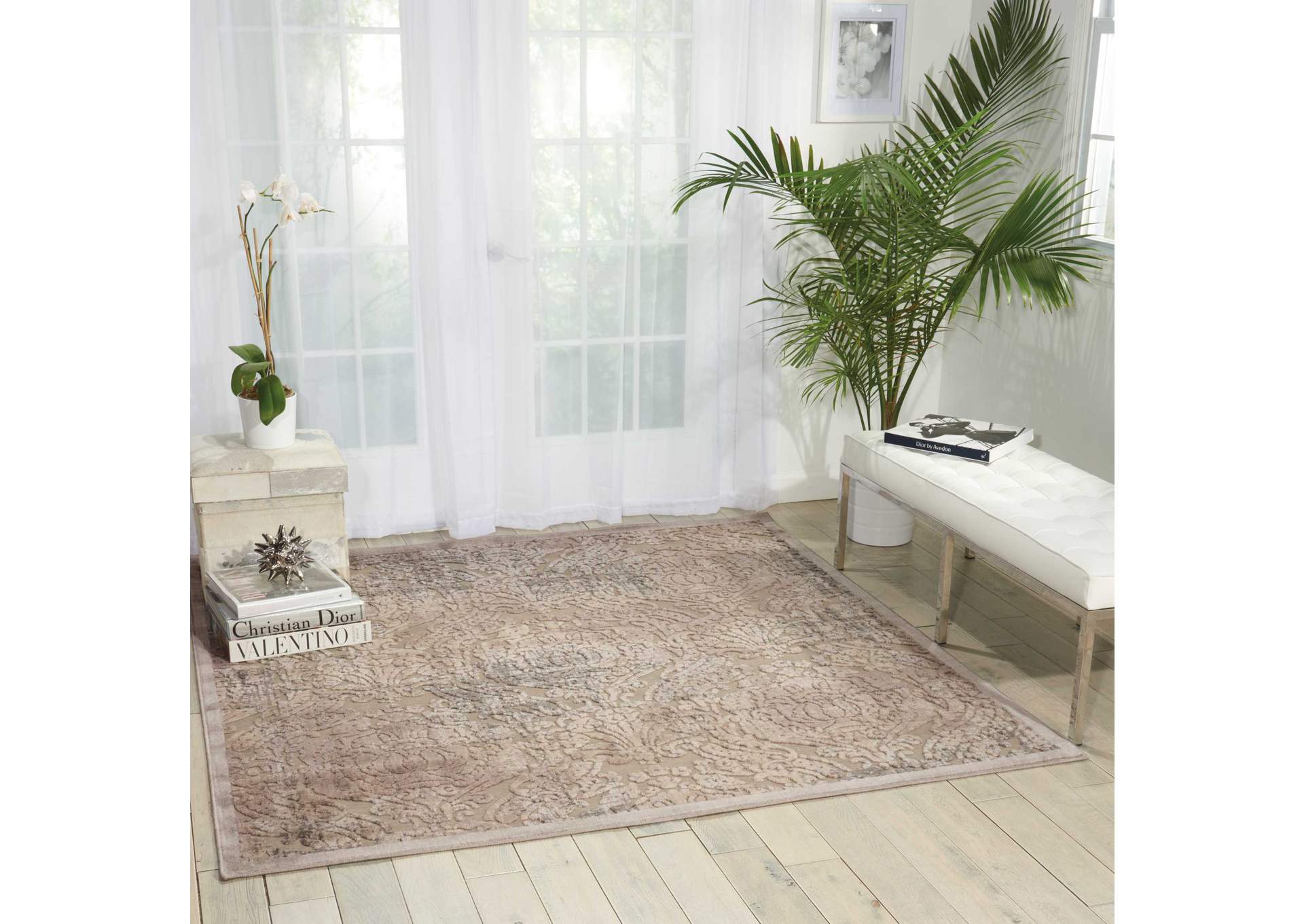 Nourison Graphic Illusions GIL09 Grey 7' Square Rug,Nourison