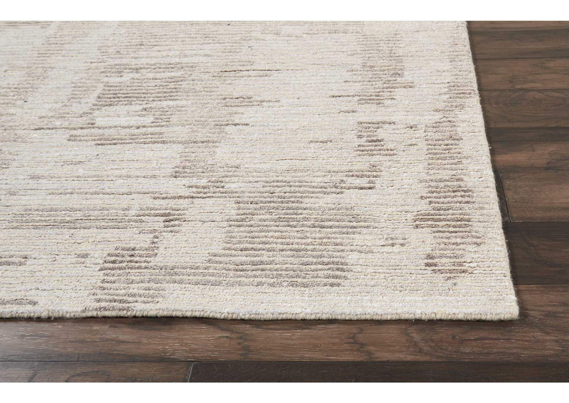 Nourison Ellora ELL01 Grey and White 10'x14' Oversized Handmade Rug,Nourison