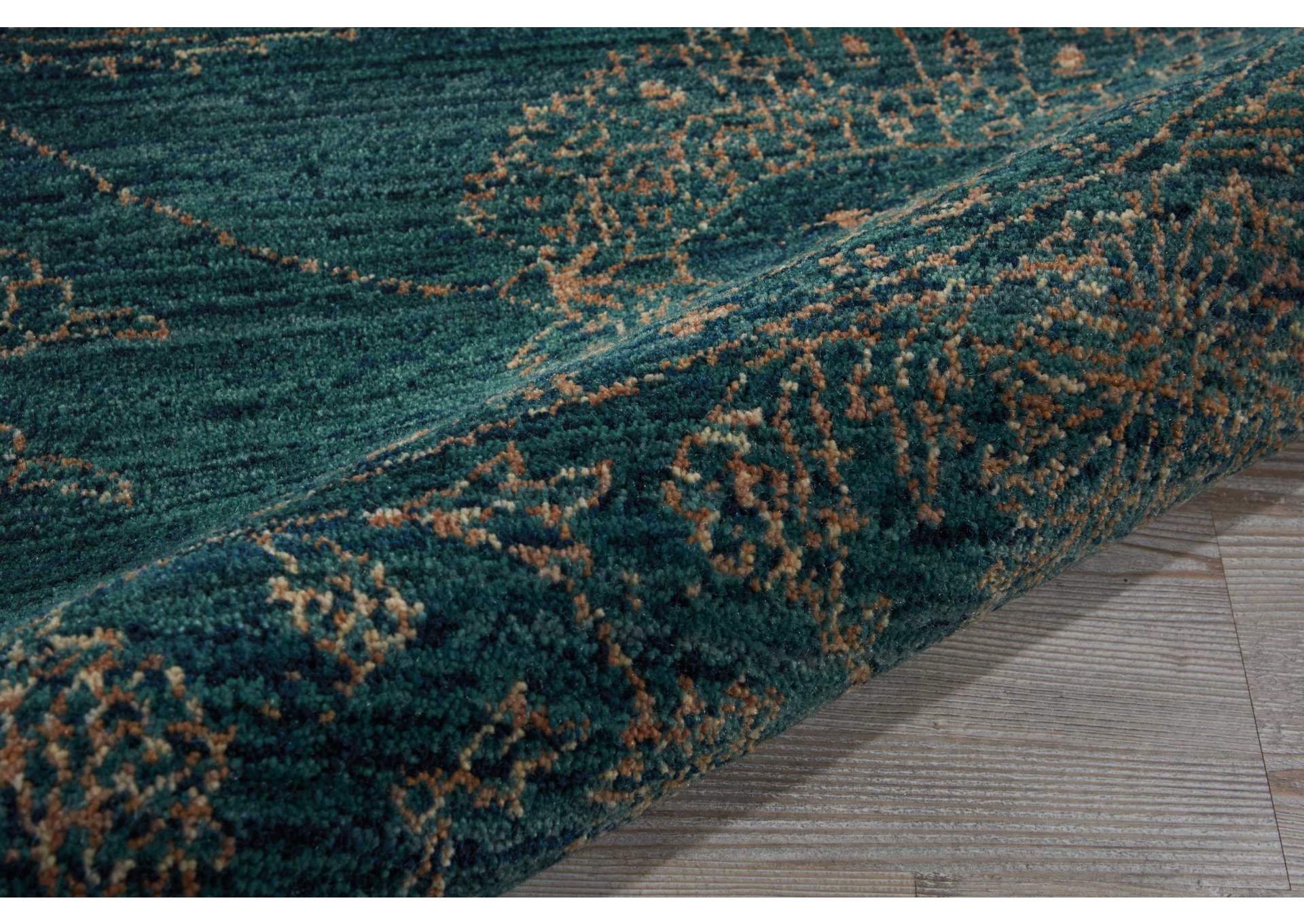 Nourison 2020 NR202 Teal 8' Round Area Rug,Nourison