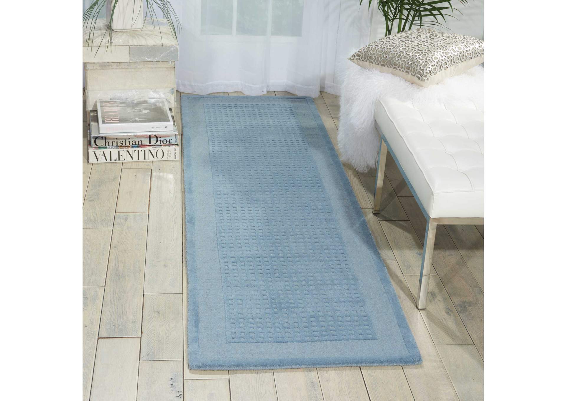 Nourison Westport WP30 Blue 8' Runner Hallway Rug,Nourison