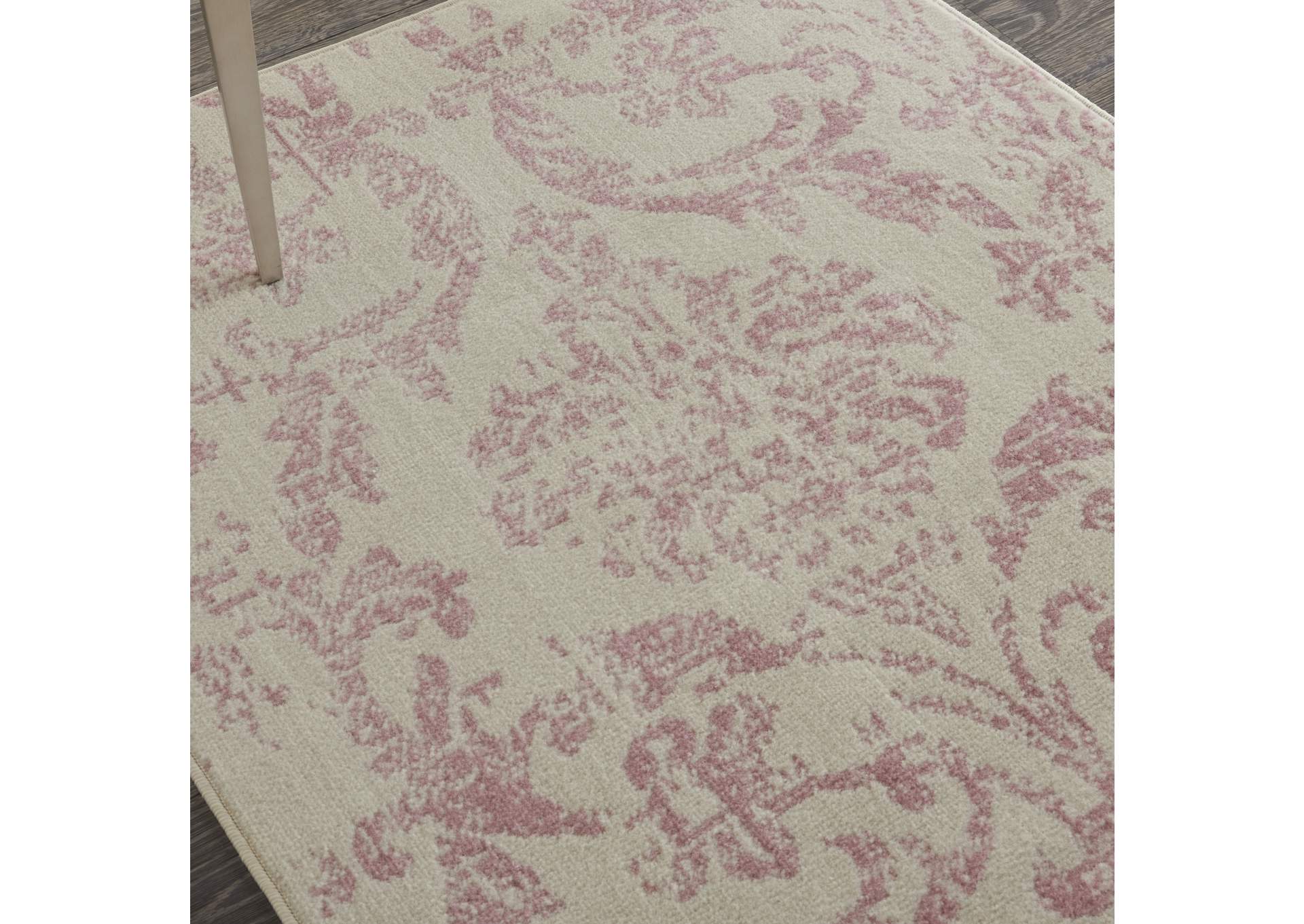 Nourison Jubilant 3'x5' White and Pink Area Rug,Nourison