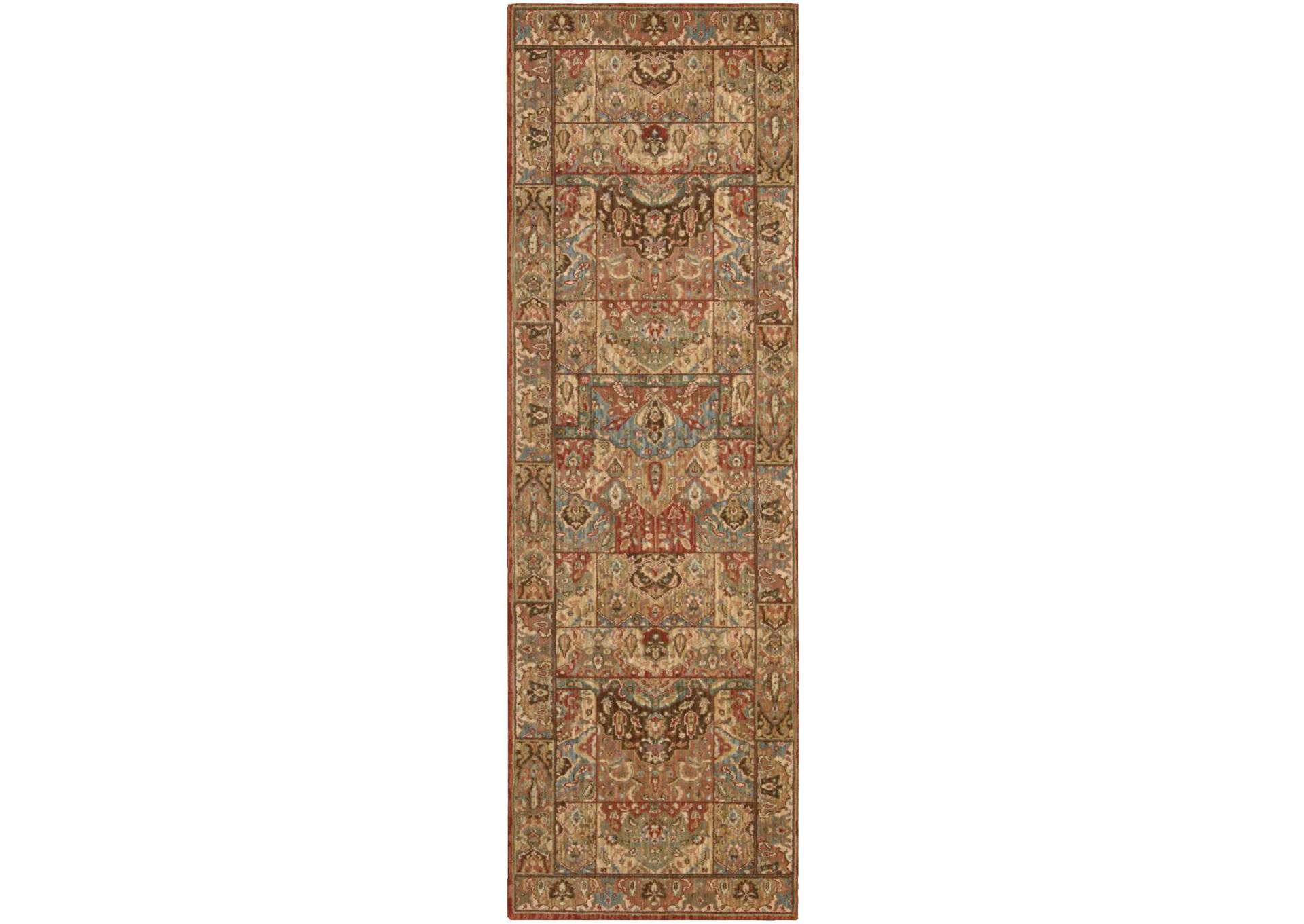 Nourison Living Treasures LI02 Multicolor 8' Runner Hallway Rug,Nourison
