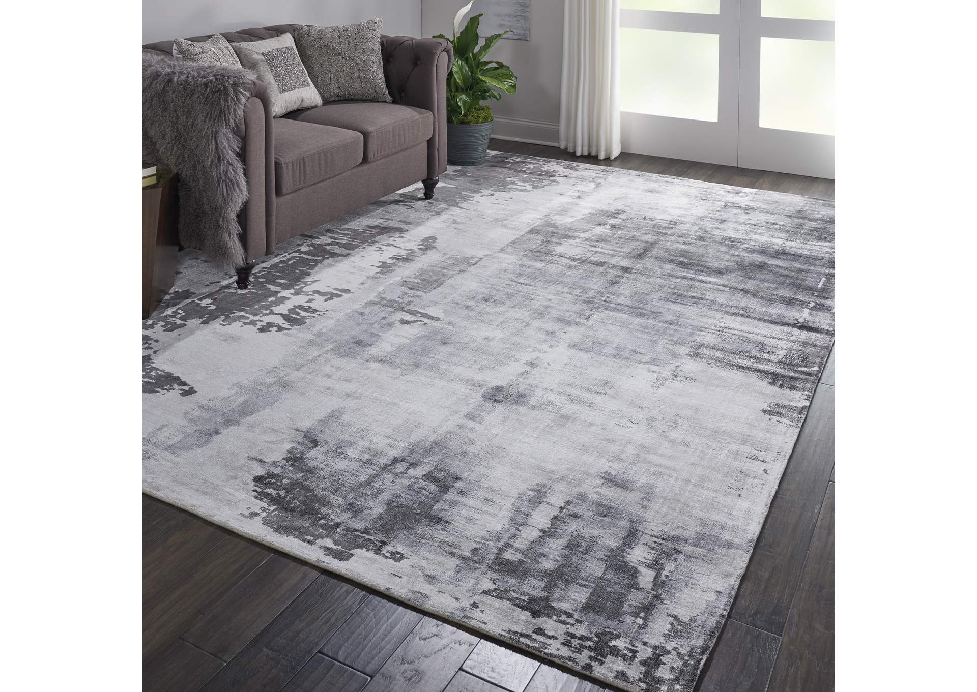 kathy ireland Home Safari Dreams KI373 Grey 8'x11' Oversized Rug,Nourison