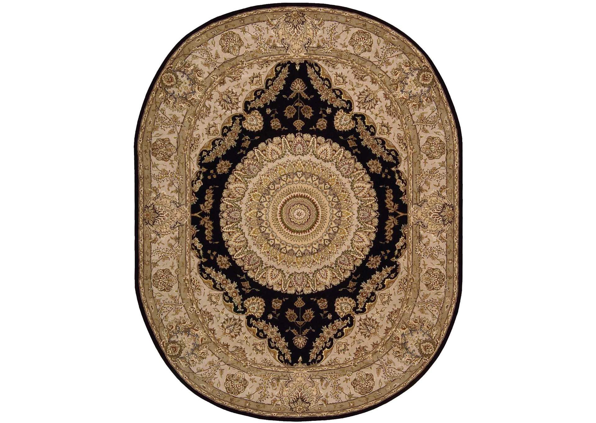 Nourison 2000 2233 Black 10' Oval Area Rug,Nourison