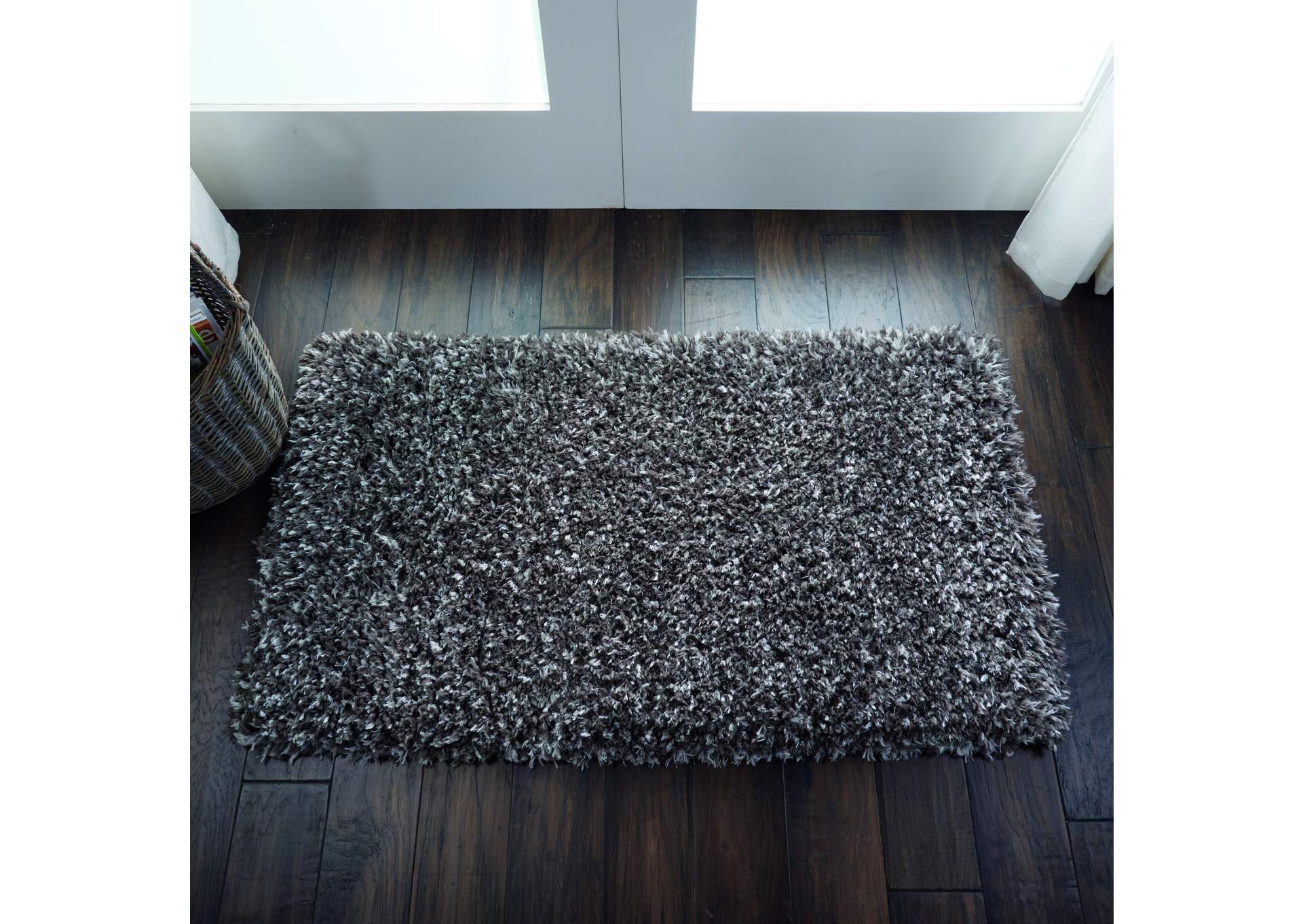 Nourison Luxe Shag 2' X 4' Charcoal Grey Plush Area Rug,Nourison