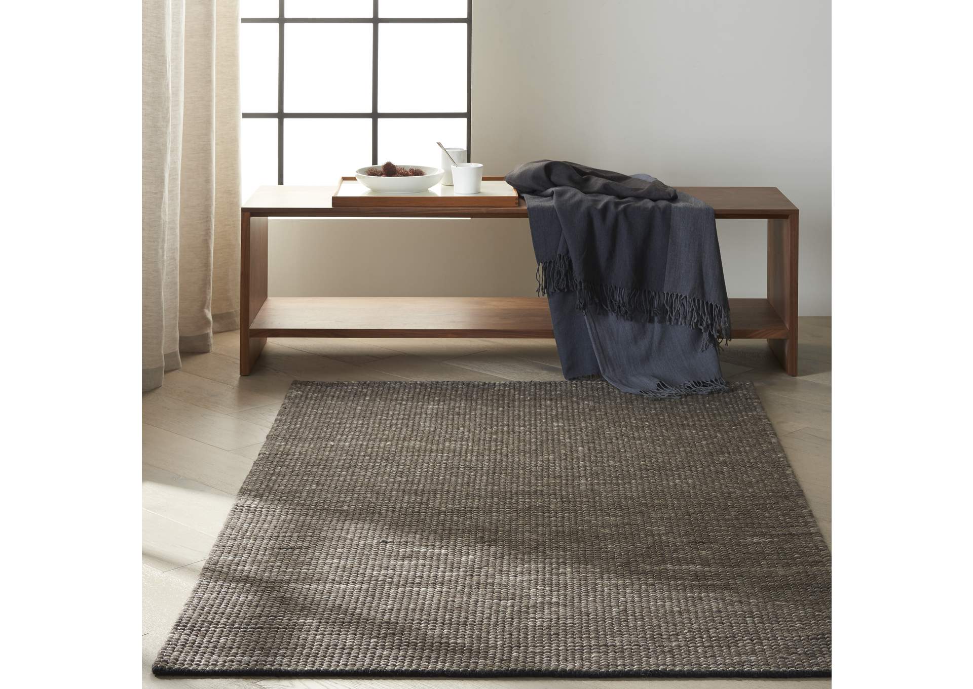 Calvin Klein Home Lowland LOW01 Grey 4'x6' Area Rug,Nourison