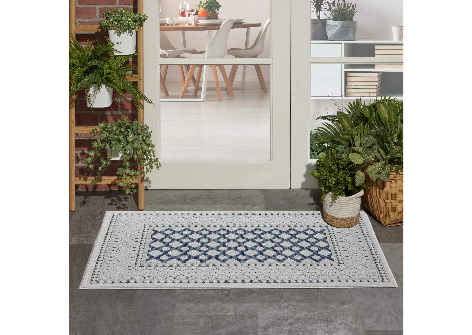 Nourison Key Largo 2'x4' Blue Area Rug,Nourison