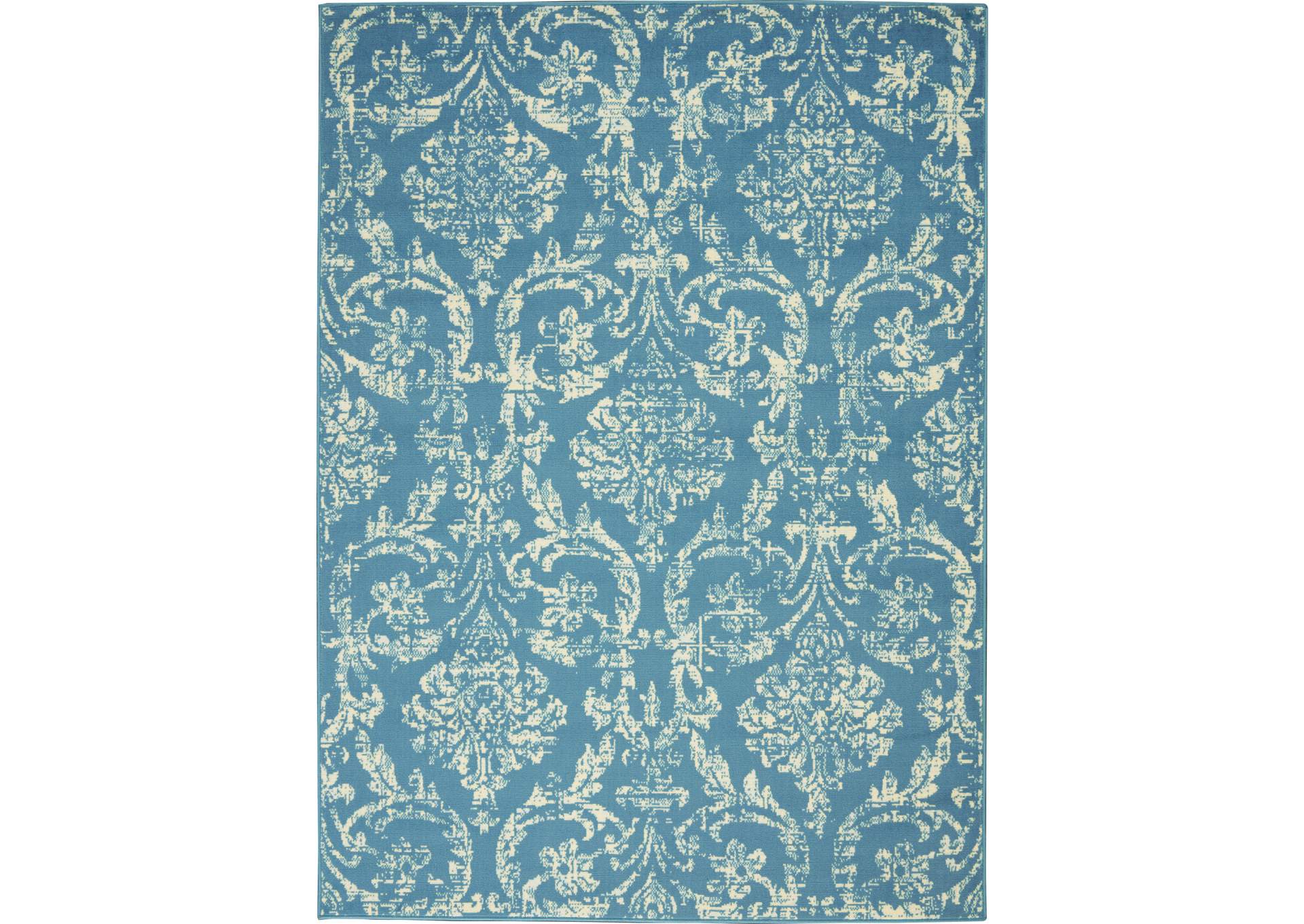 Nourison Jubilant JUB09 Blue 5'x7' Farmhouse Area Rug,Nourison