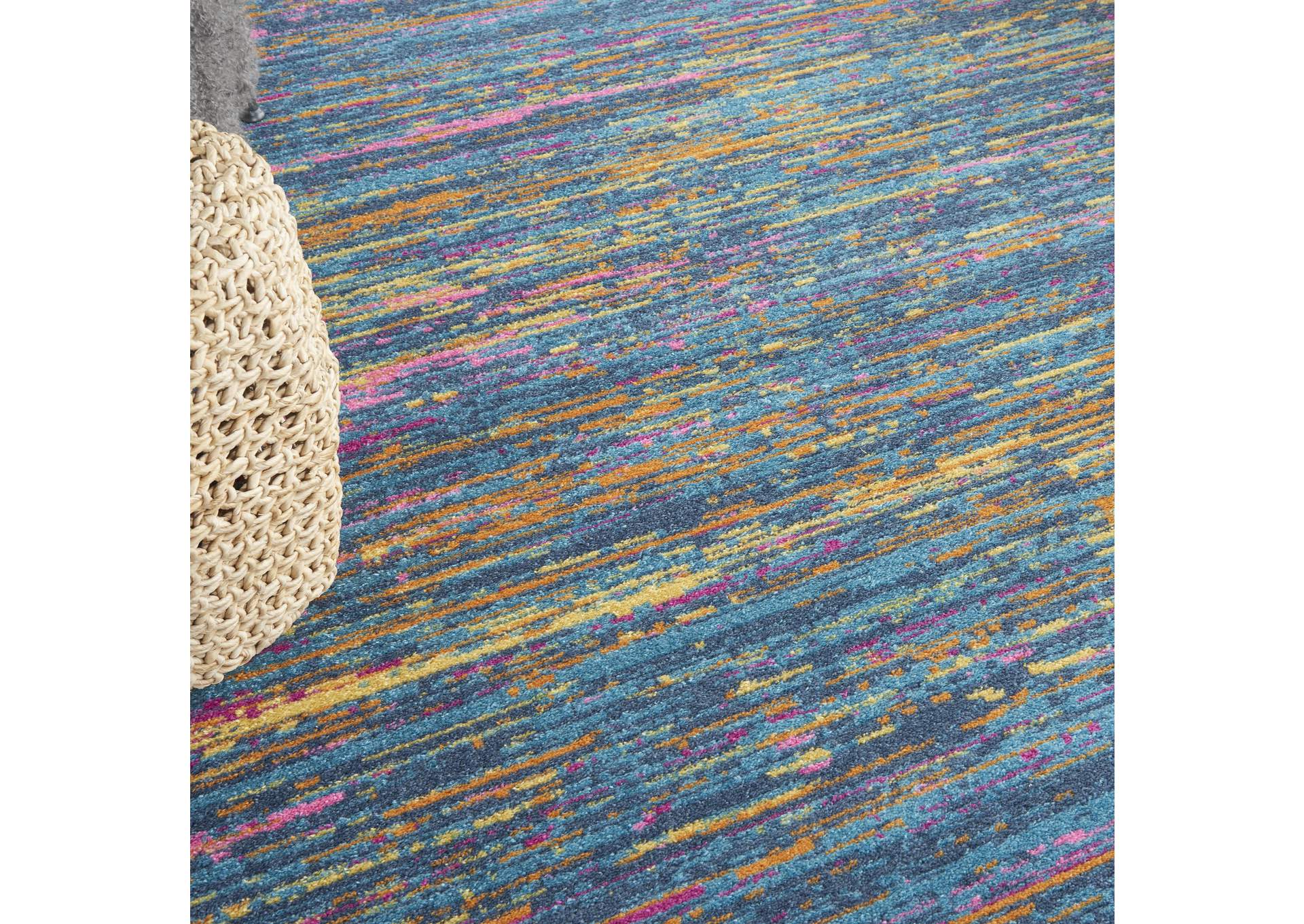 Nourison Passion 8'x10' Blue Multicolor Area Rug,Nourison