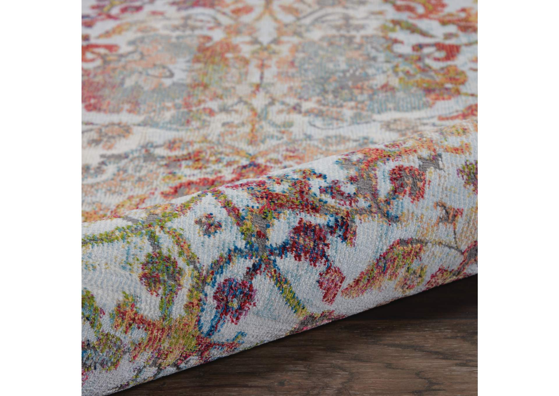 Nourison Ankara Global ANR06 White and Orange French Country Area Rug,Nourison