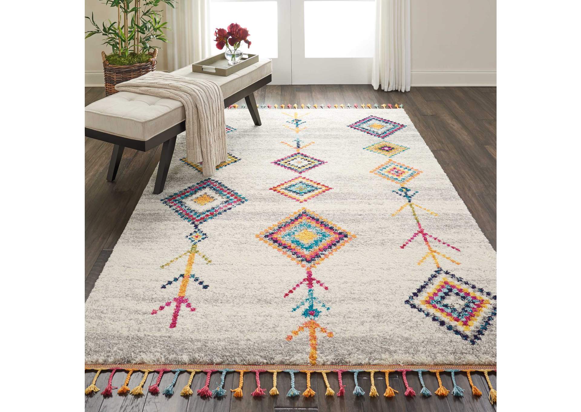 Nourison Nomad NMD04 Grey Multicolor 7'x10' Large Rug,Nourison