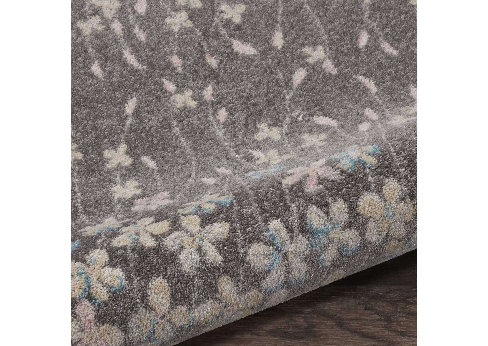 Nourison Tranquil TRA04 Grey 7' Runner Hallway Rug,Nourison