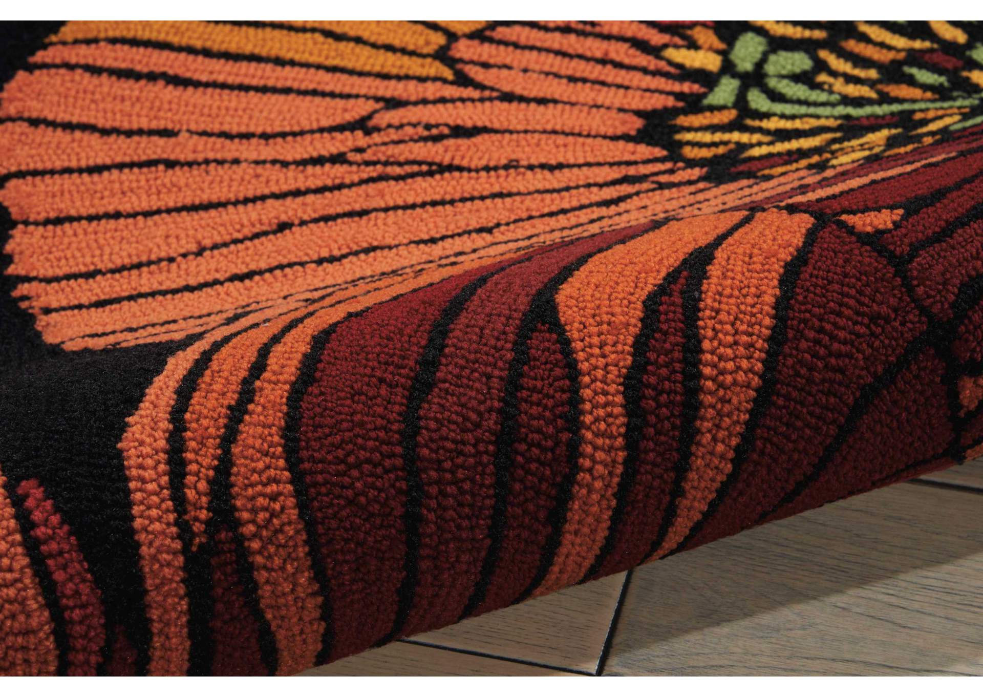 Nourison Fantasy FA24 Black 4'x6' Area Rug,Nourison