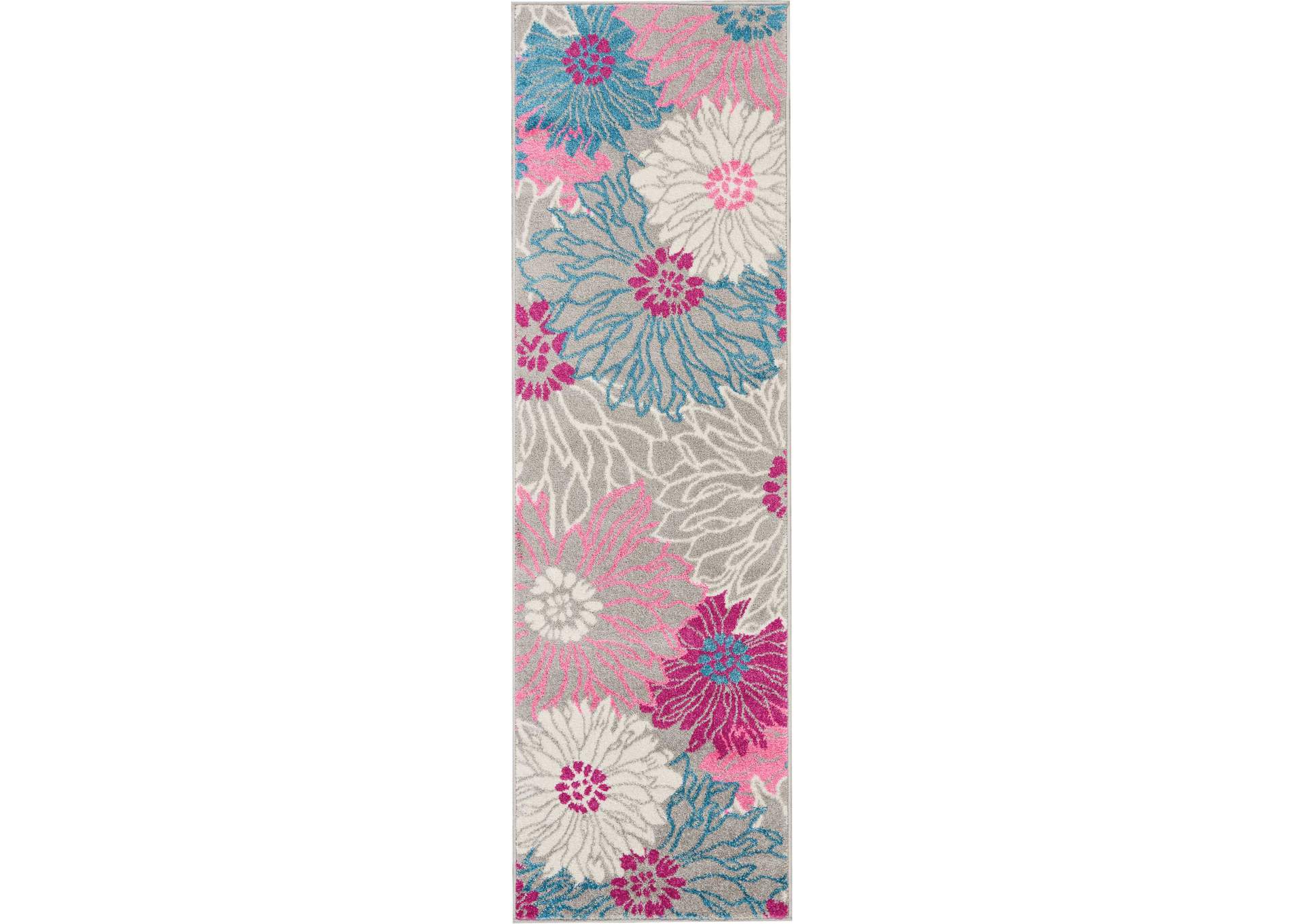 Nourison Passion PSN17 Pink and Grey 6' Runner Hallway Rug,Nourison