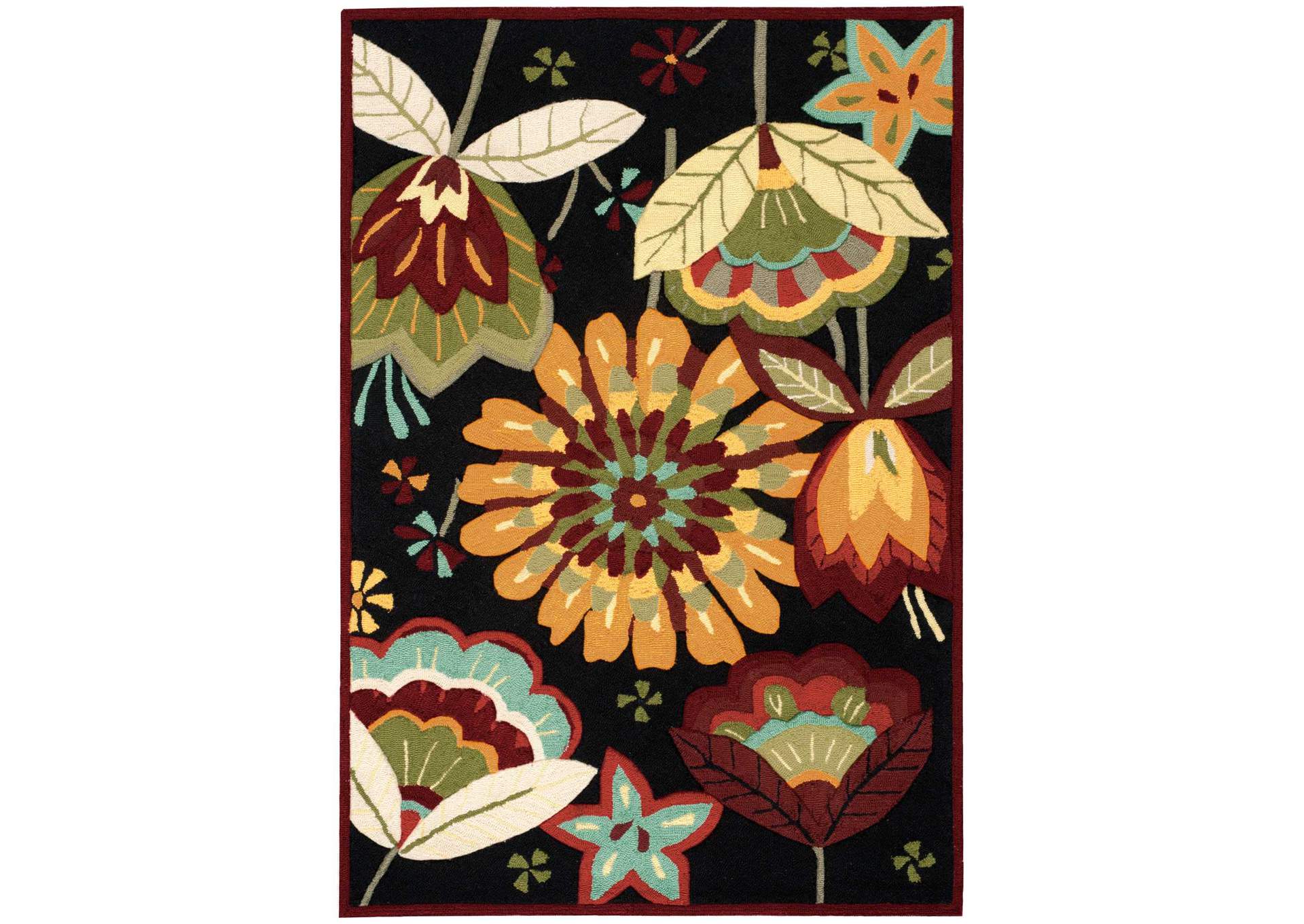 Nourison Fantasy FA12 Black 4'x6' Area Rug,Nourison