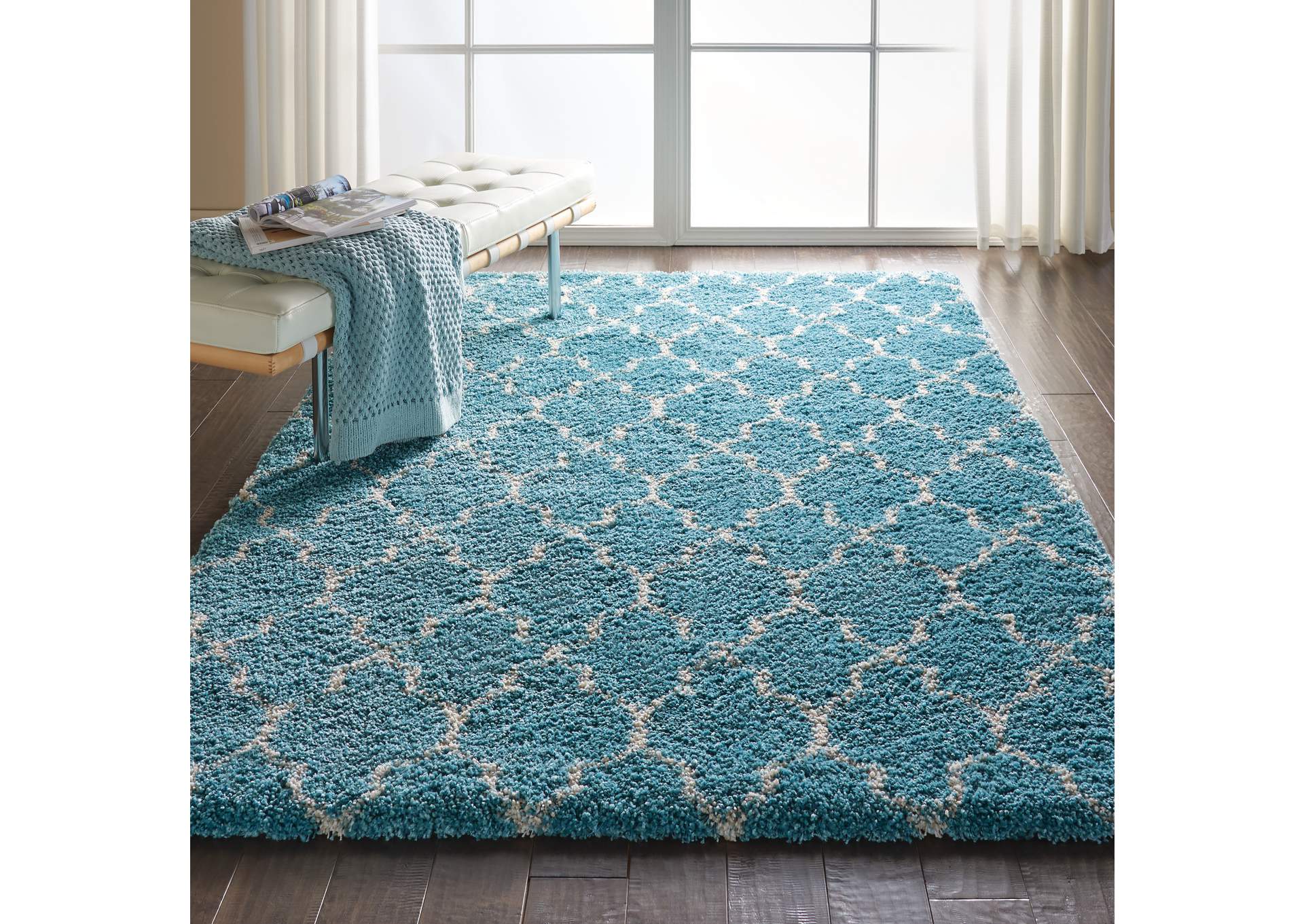 Nourison Amore AMOR2 Blue 5'x8' Area Rug,Nourison